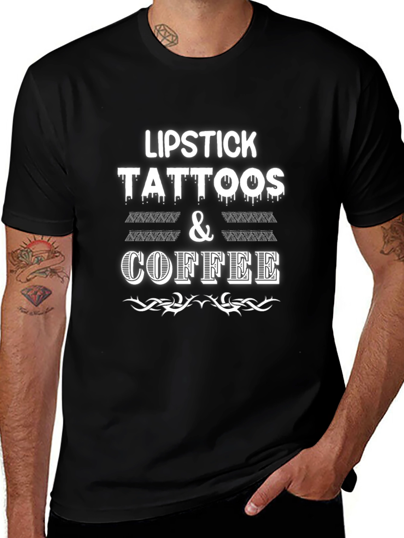 Lipstick Tattoos & Coffee Graphic Tee