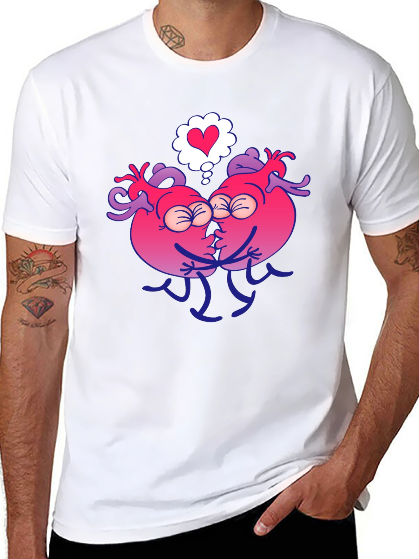 Heart Kissing Graphic T-Shirt