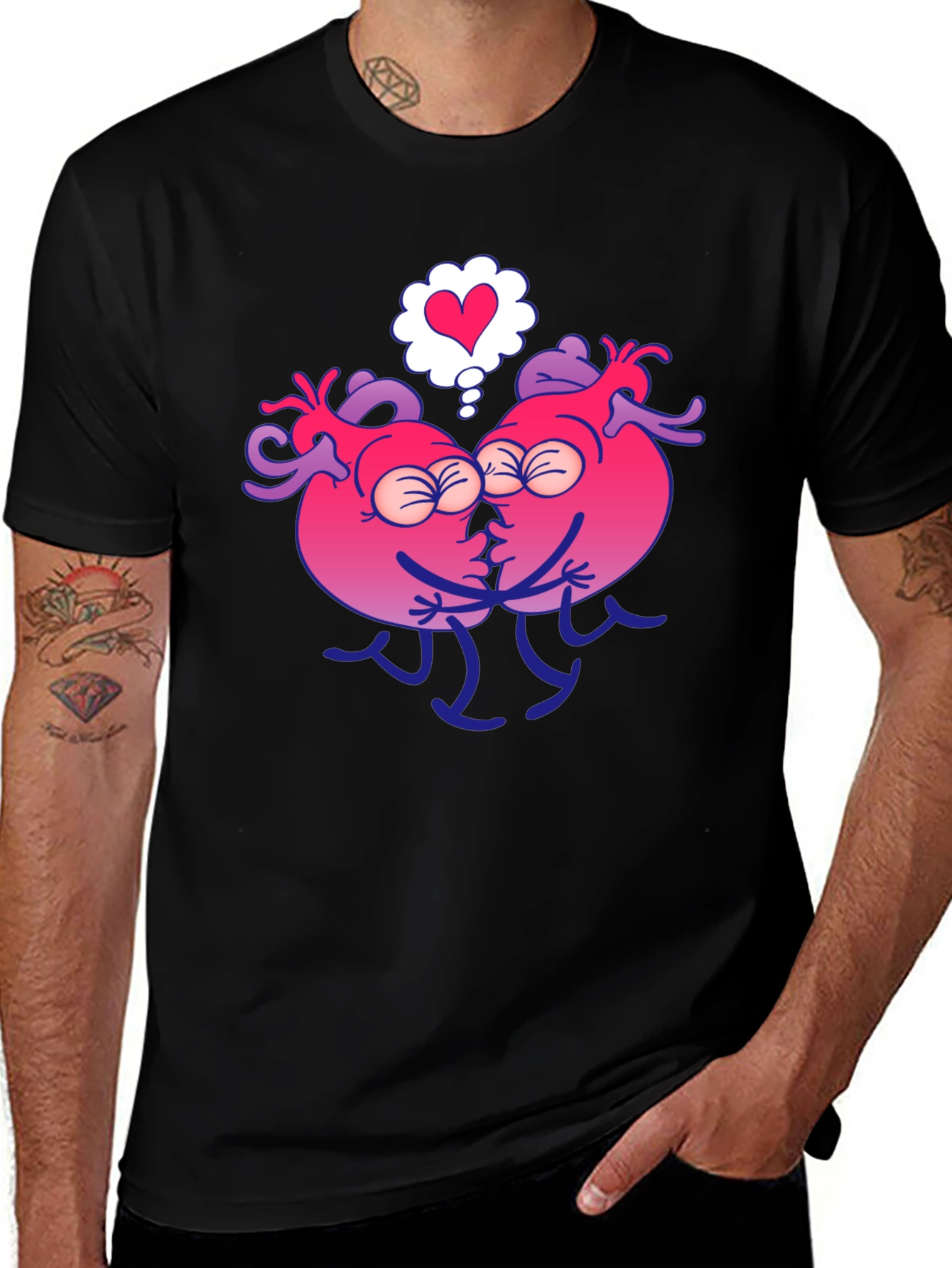 Heart Kissing Graphic T-Shirt