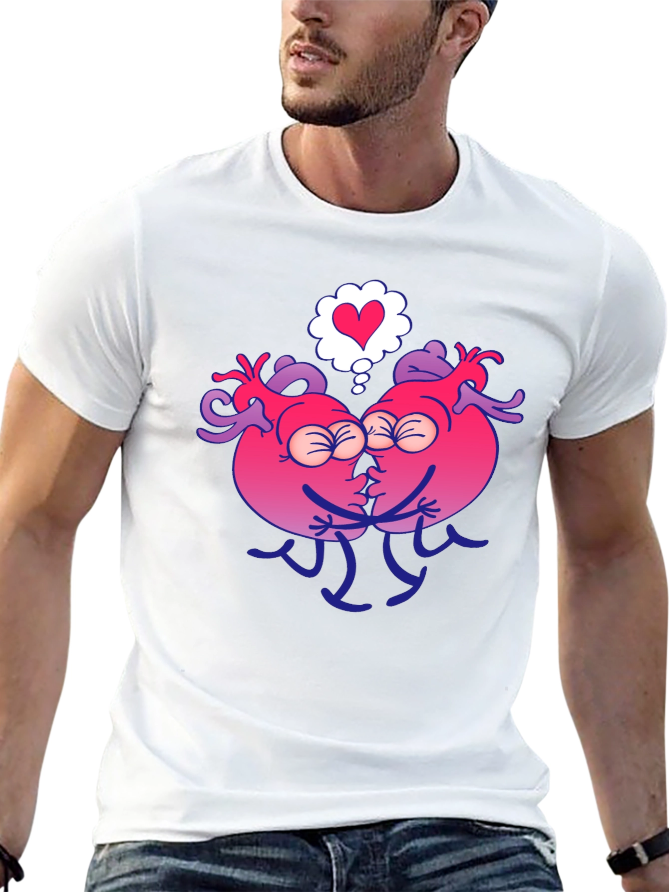 Heart Kissing Graphic T-Shirt