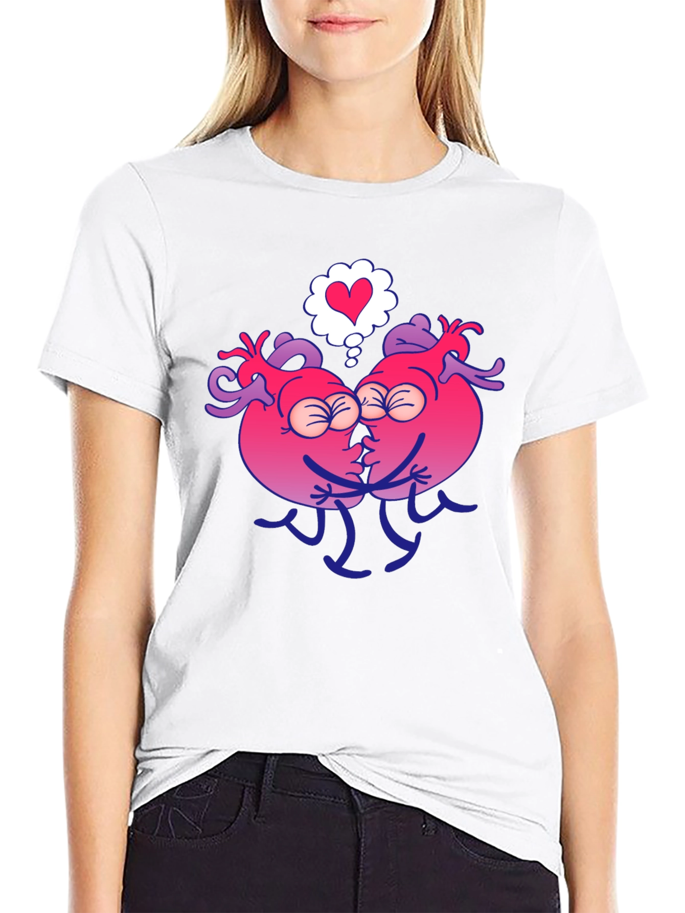 Heart Kissing Graphic T-Shirt