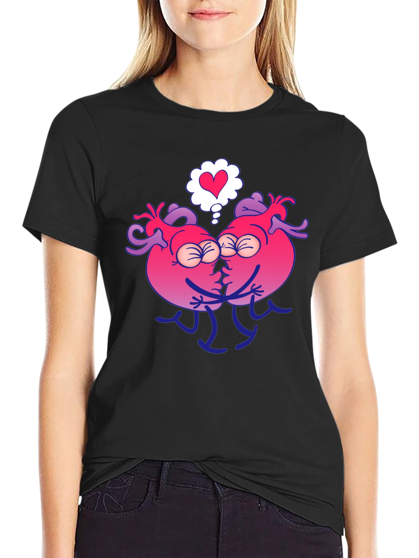 Heart Kissing Graphic T-Shirt