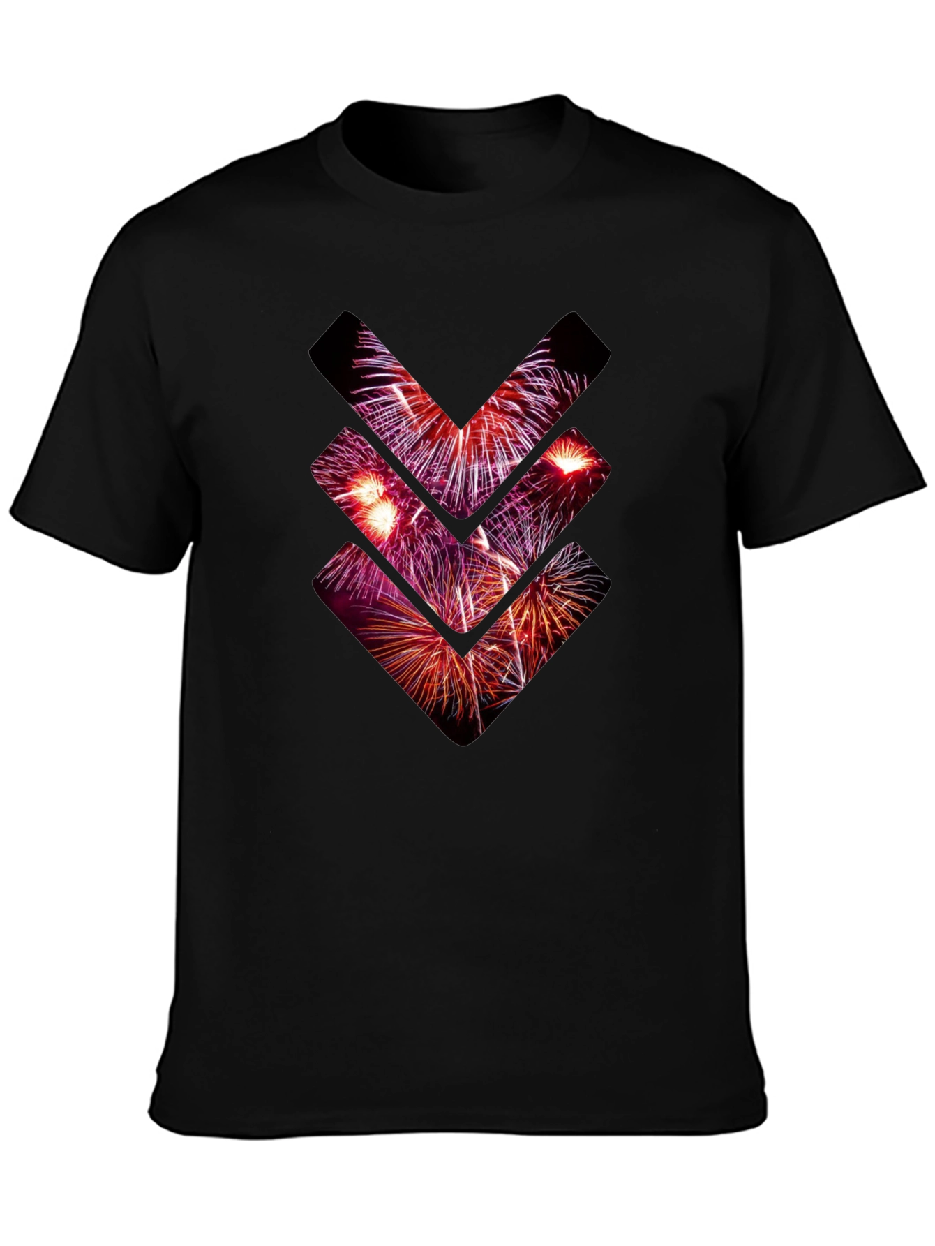 Fireworks Arrow Graphic Tee - Stylish Black T-Shirt