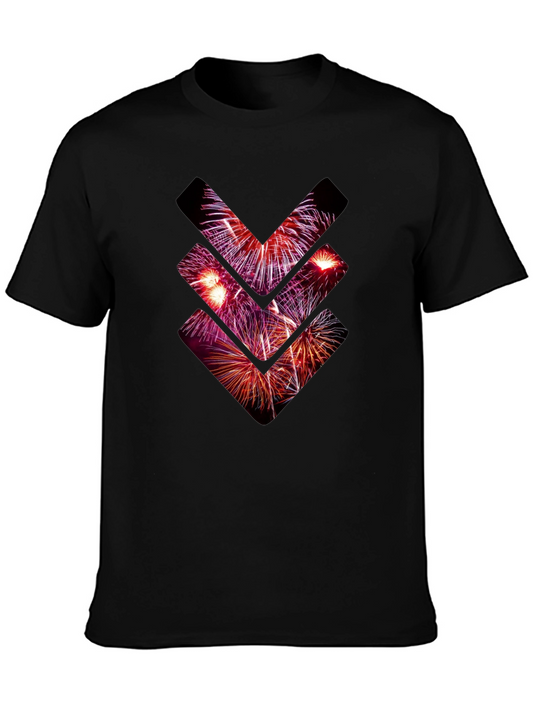 Fireworks Arrow Graphic Tee - Stylish Black T-Shirt