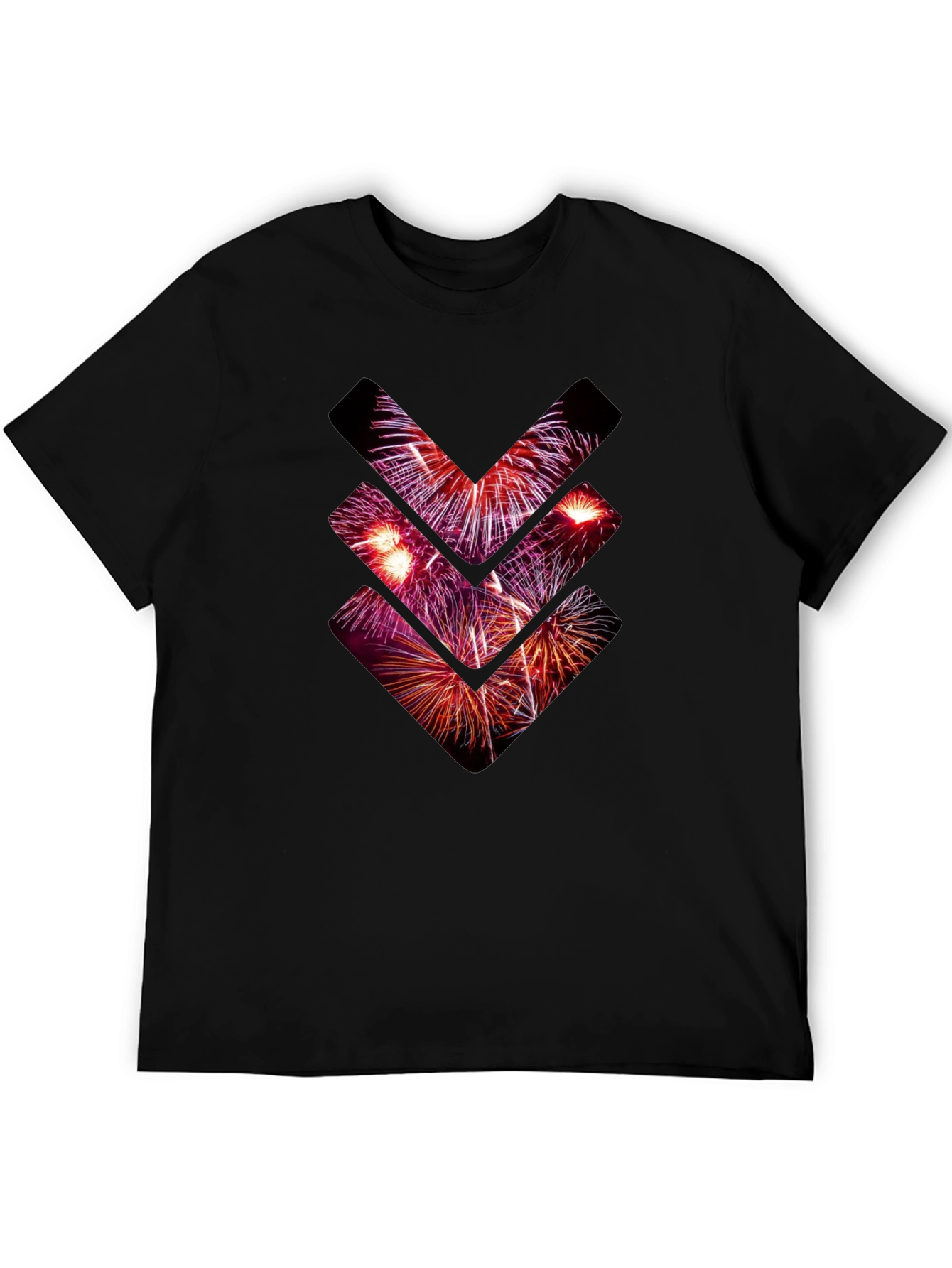 Fireworks Arrow Graphic Tee - Stylish Black T-Shirt