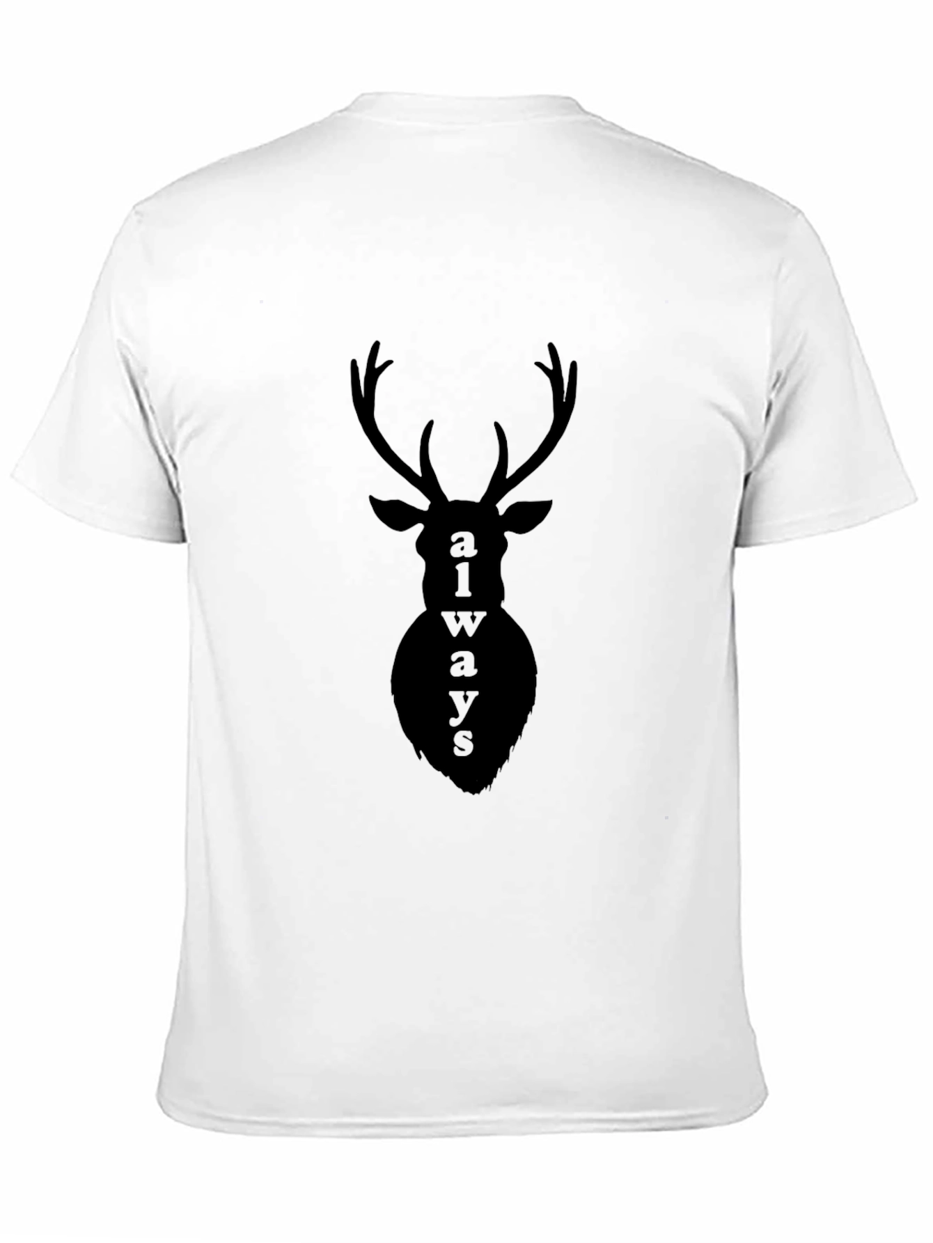 Always Deer Graphic Print Black T-Shirt