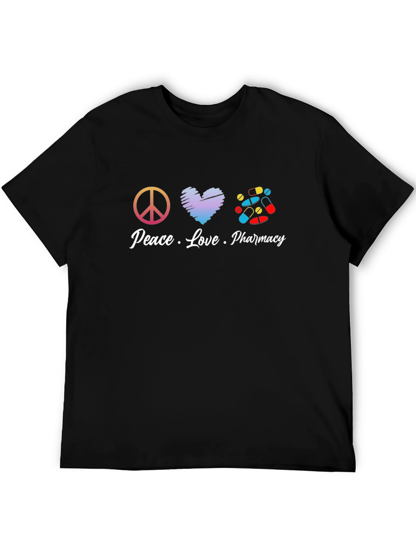 Peace Love Pharmacy T-Shirt - Pill Design