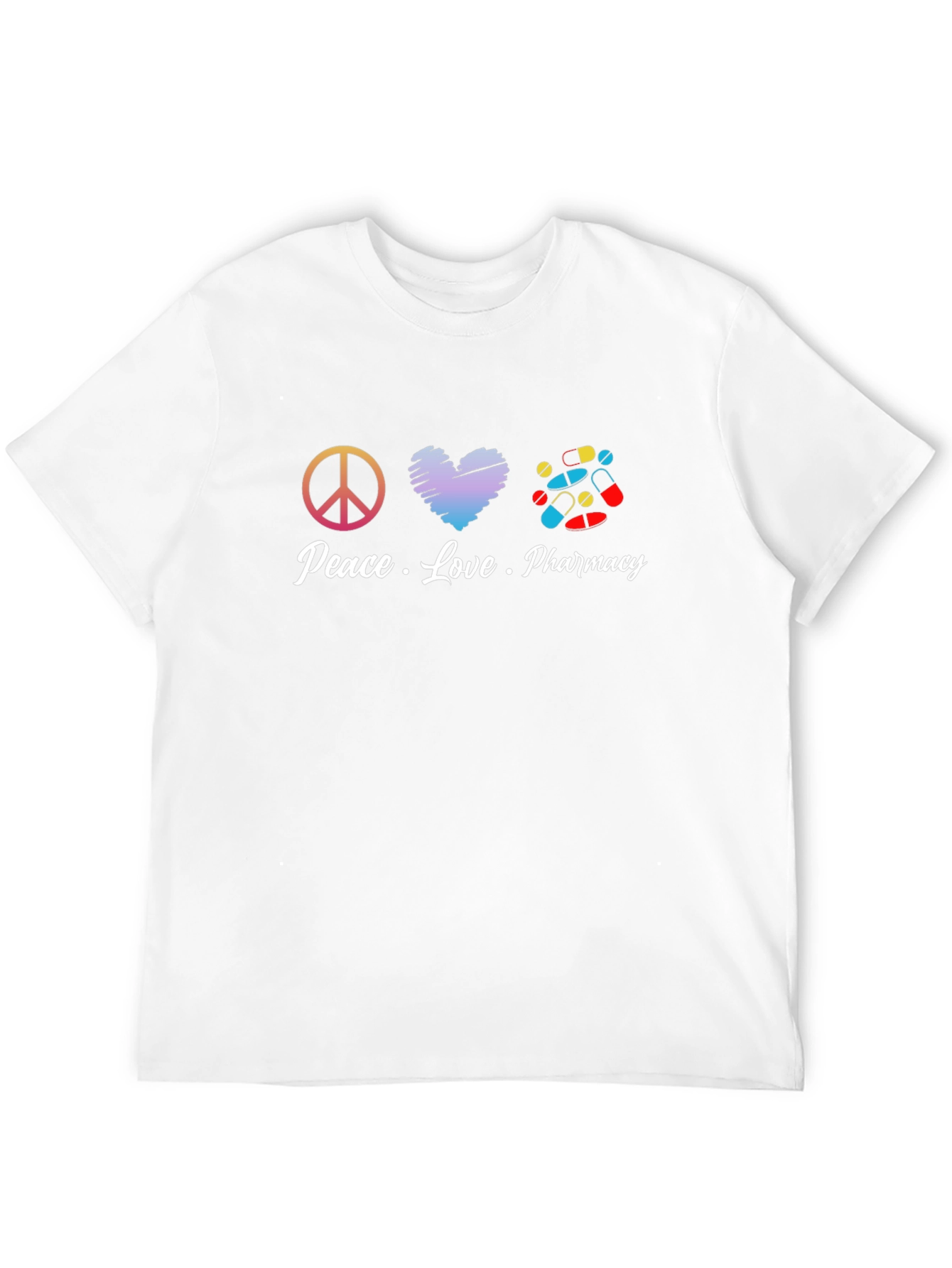 Peace Love Pharmacy T-Shirt - Pill Design