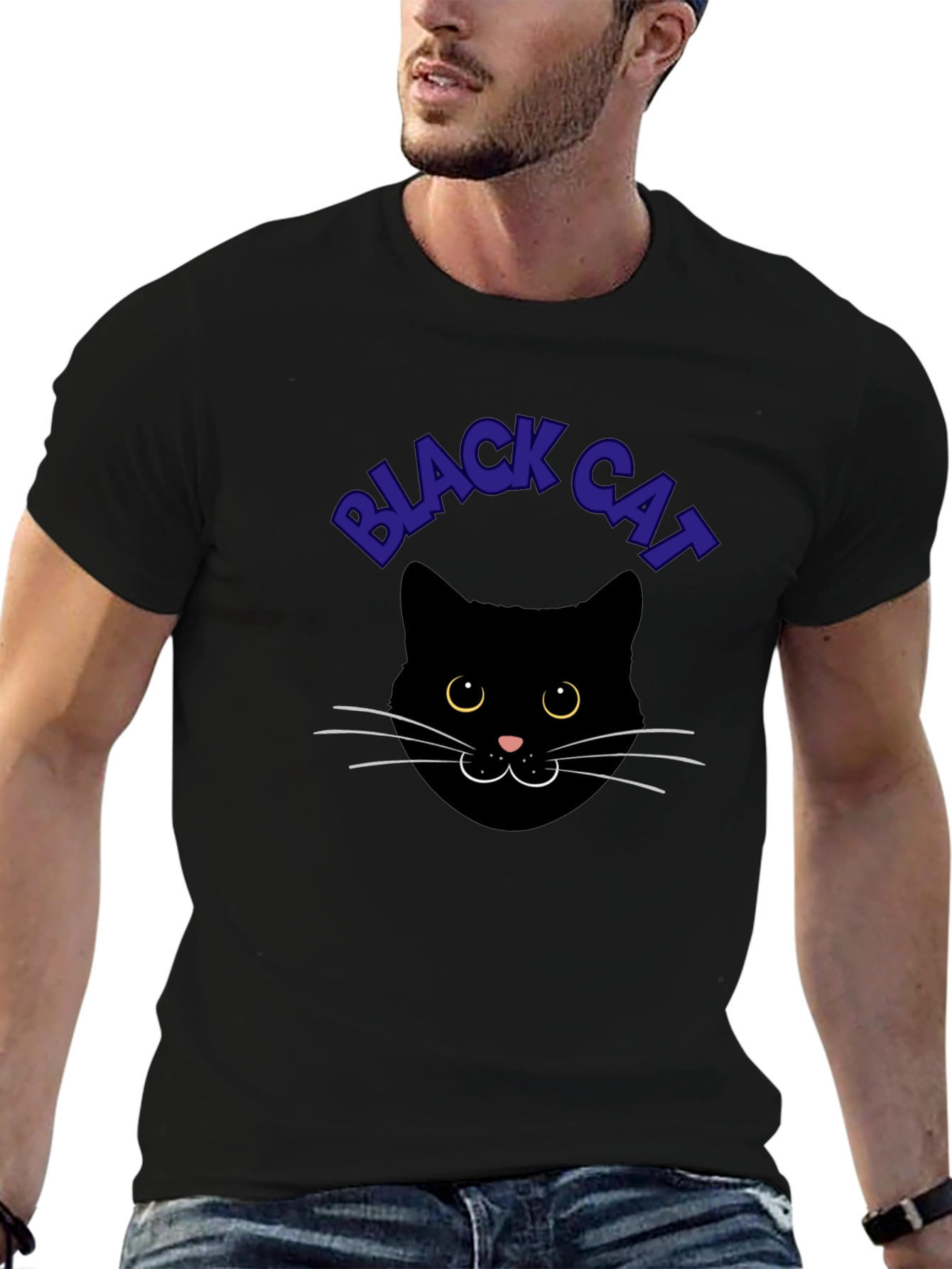 Black Cat Graphic Tee - Soft Cotton Comfort