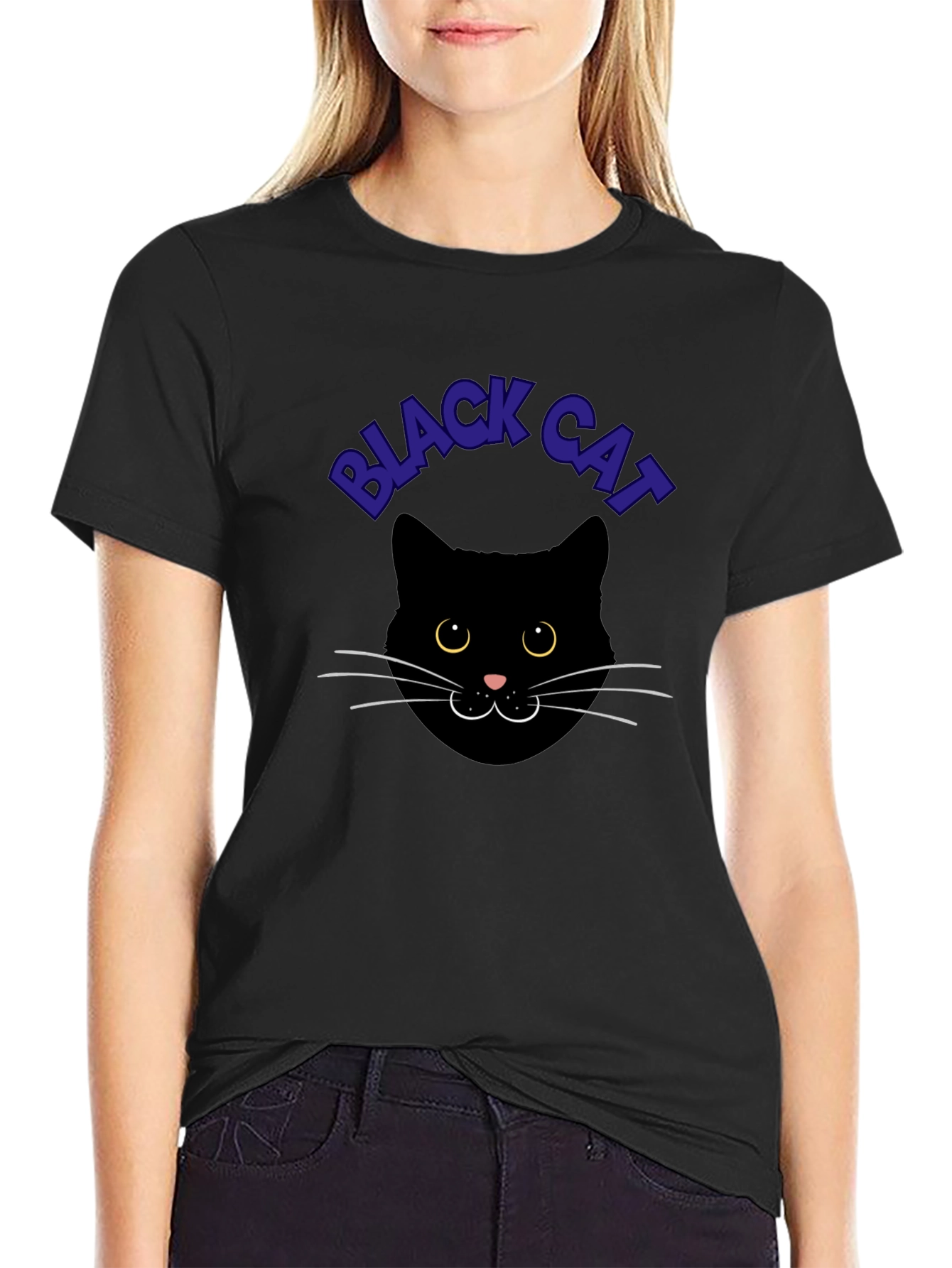 Black Cat Graphic Tee - Soft Cotton Comfort
