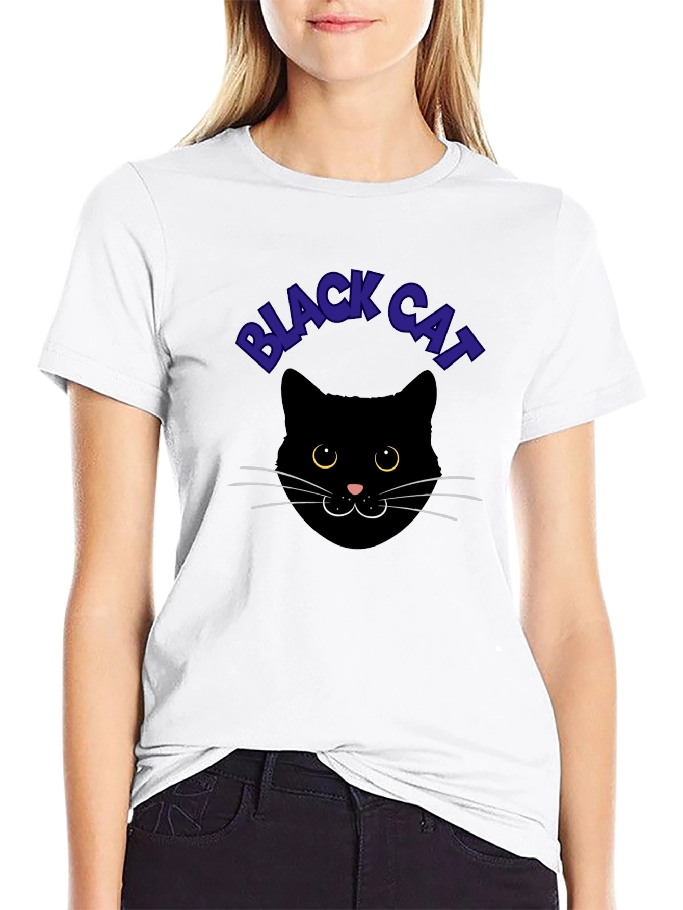 Black Cat Graphic Tee - Soft Cotton Comfort