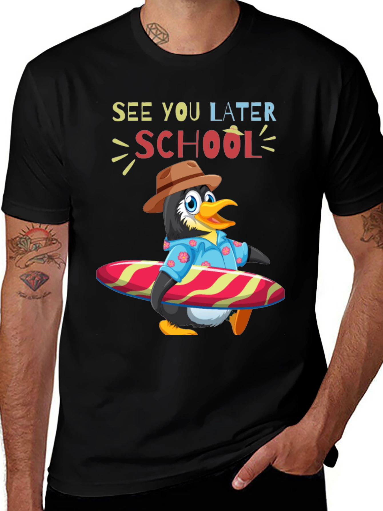 Summer Penguin Surf School T-Shirt