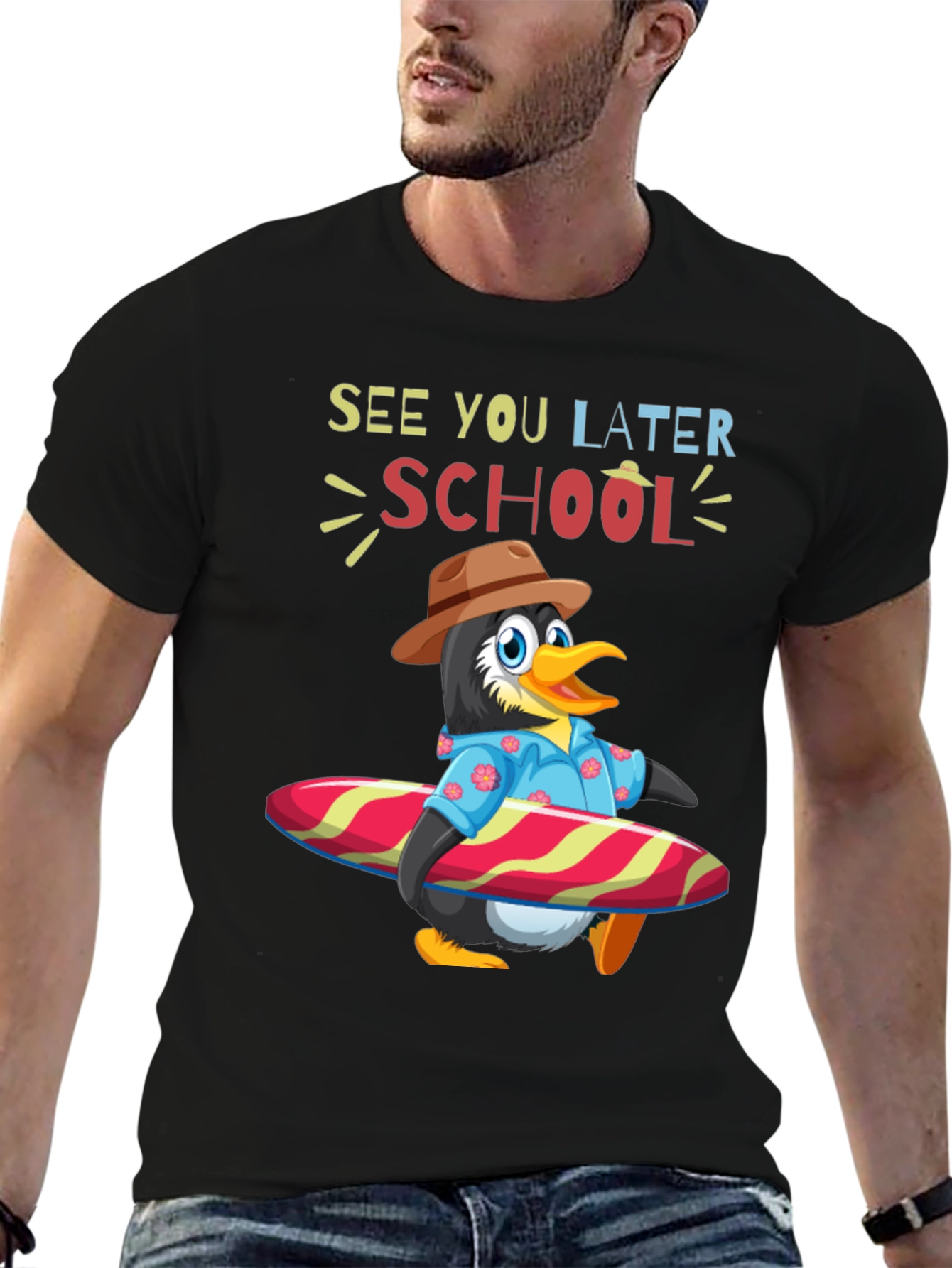 Summer Penguin Surf School T-Shirt