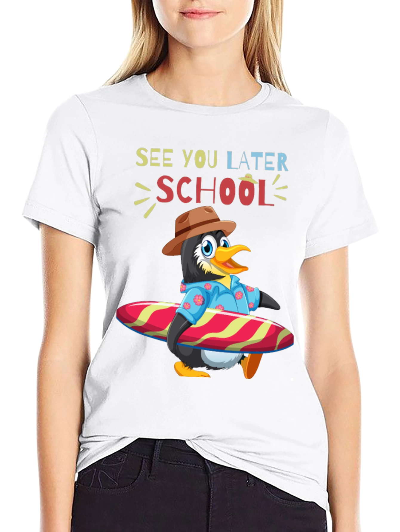 Summer Penguin Surf School T-Shirt