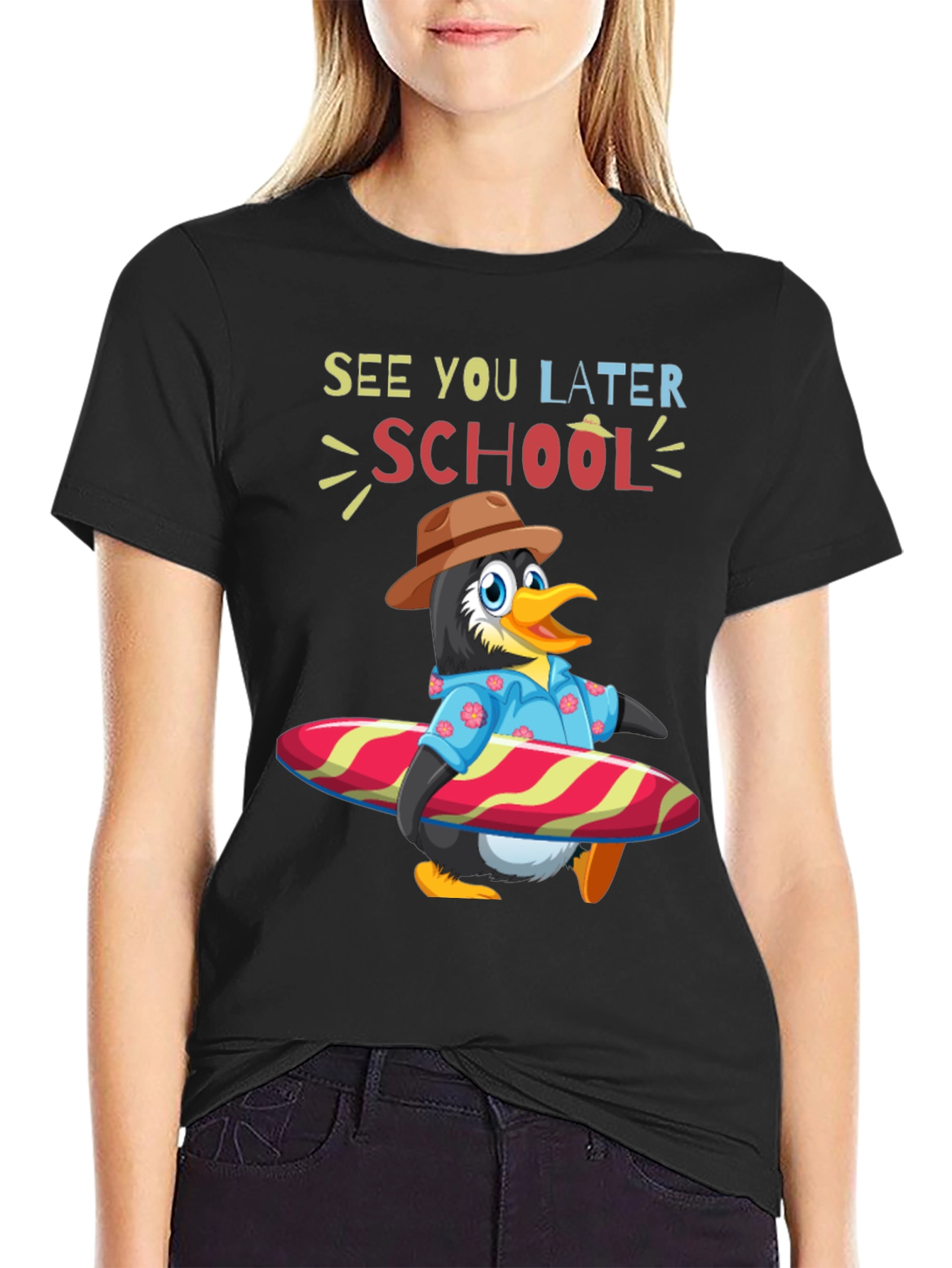 Summer Penguin Surf School T-Shirt
