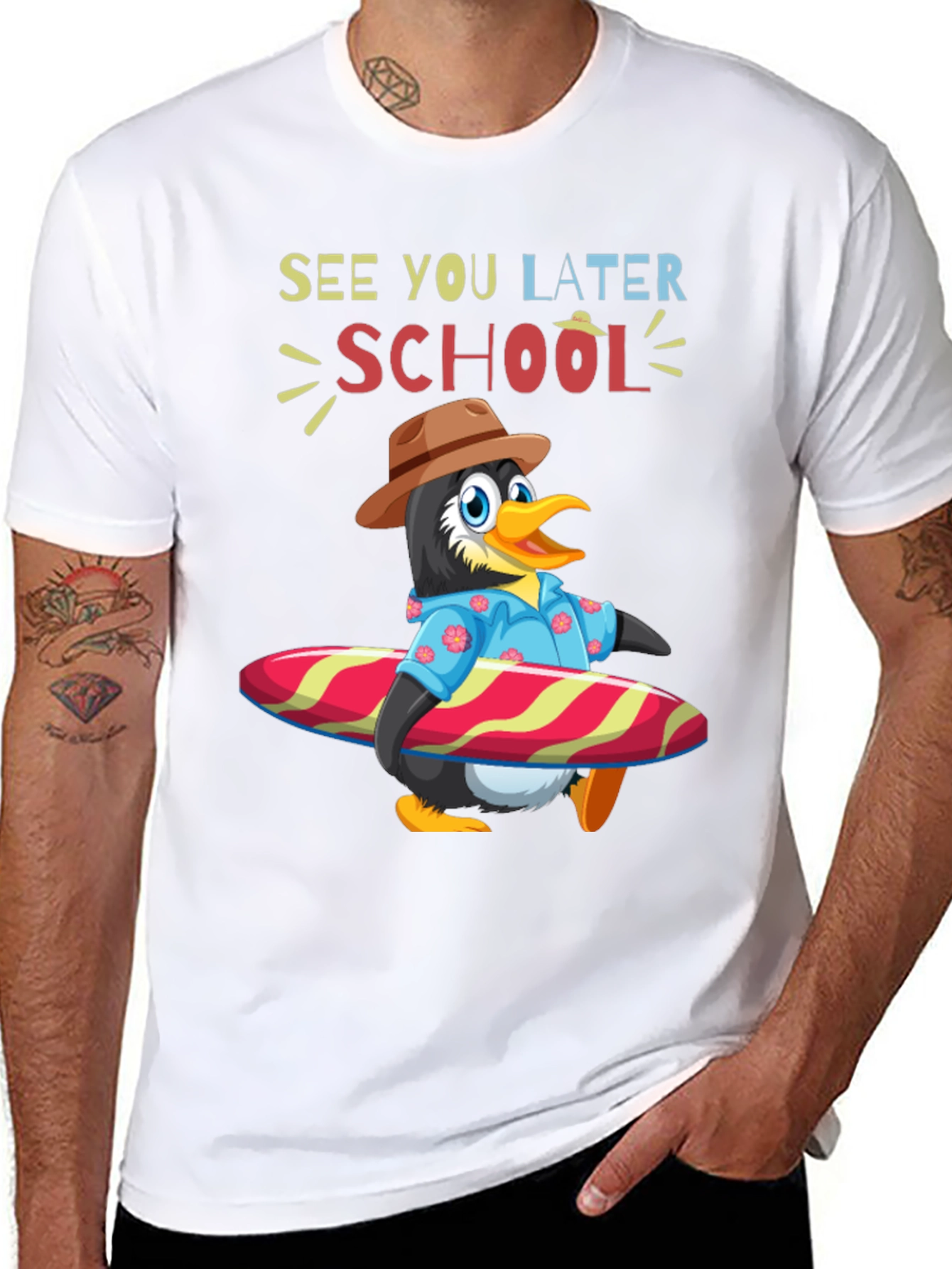 Summer Penguin Surf School T-Shirt