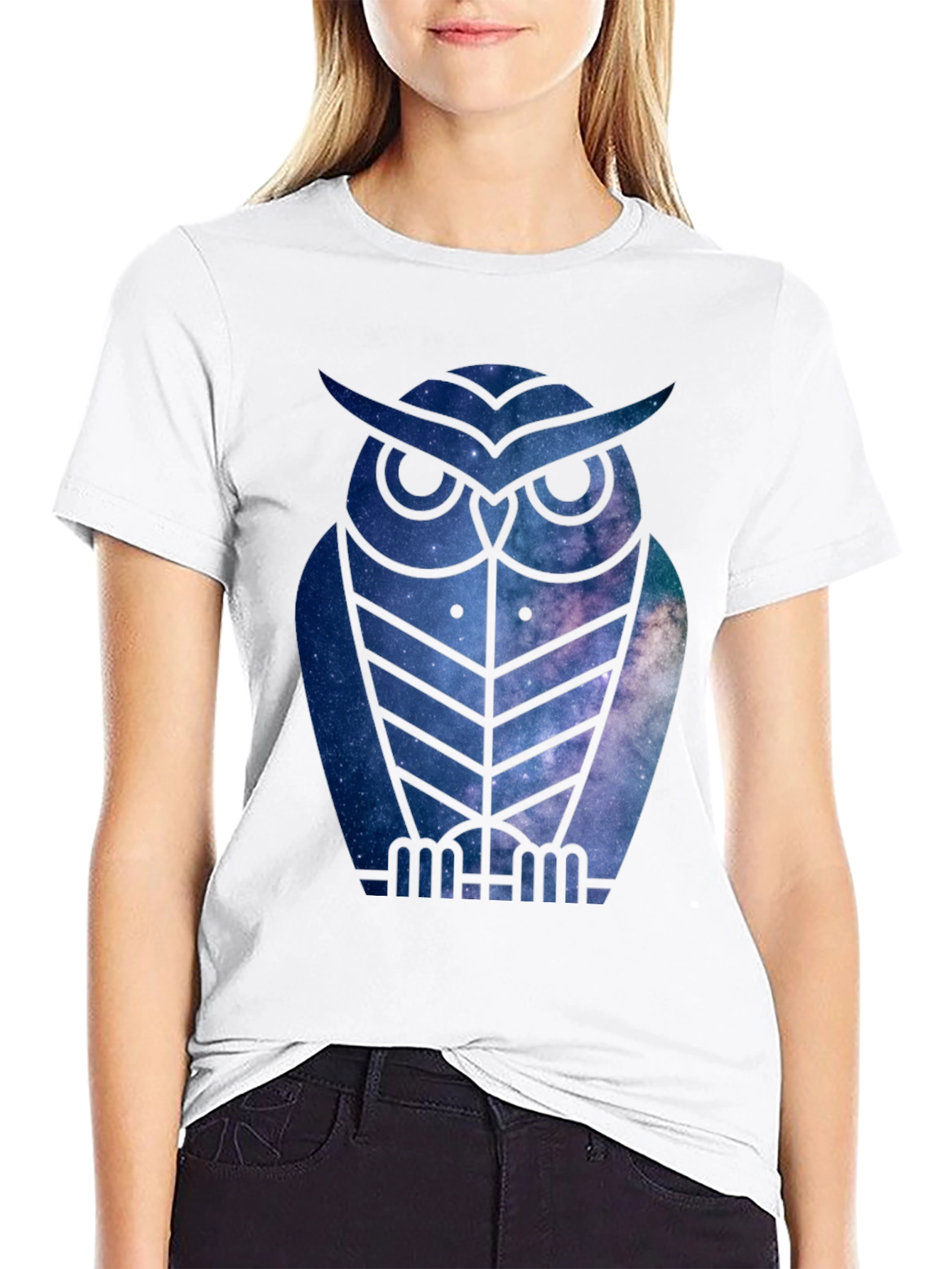 Galaxy Owl T-Shirt - Mens Black Tee