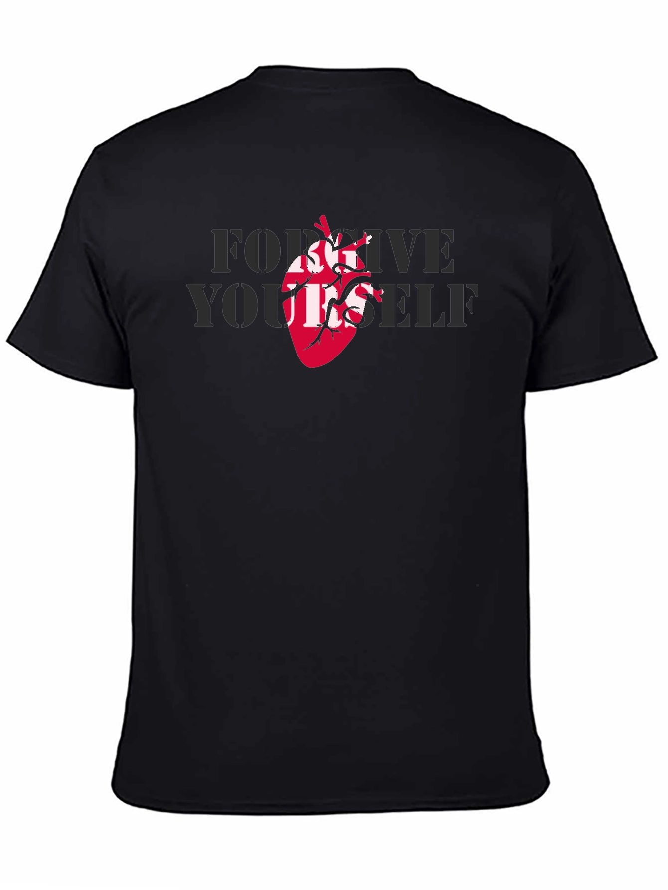 Forgive Yourself T-Shirt with Anatomical Heart