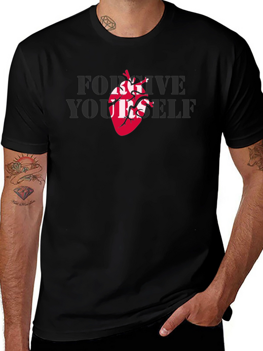 Forgive Yourself T-Shirt with Anatomical Heart
