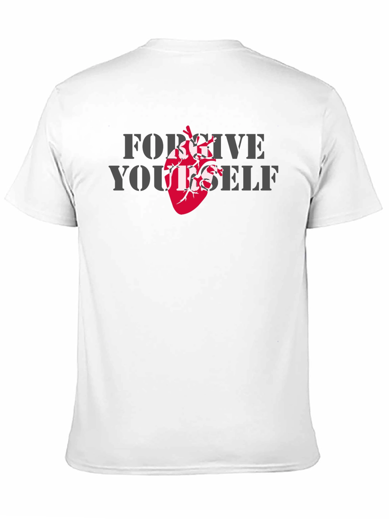 Forgive Yourself T-Shirt with Anatomical Heart
