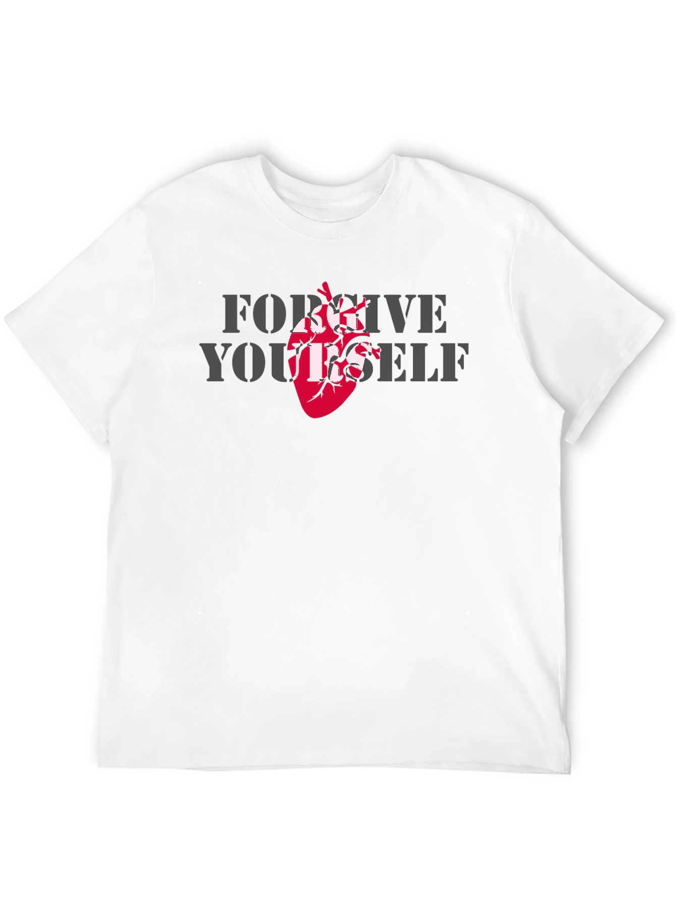 Forgive Yourself T-Shirt with Anatomical Heart