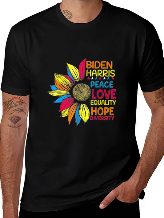 Biden Harris Sunflower Graphic Tee - Equality Love & Hope Shirt