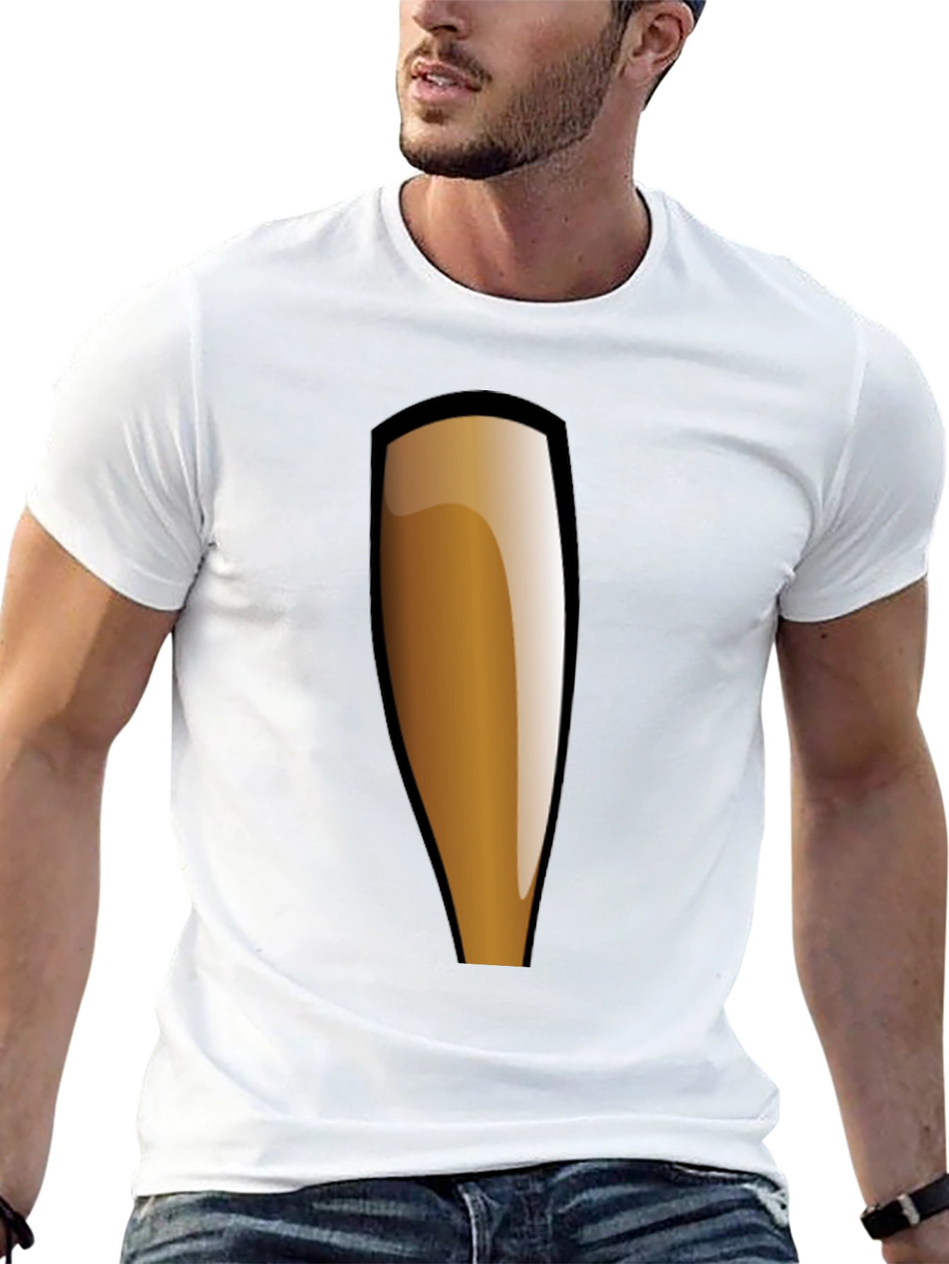Beer Graphic T-Shirt - Short Sleeve Crew Neck
