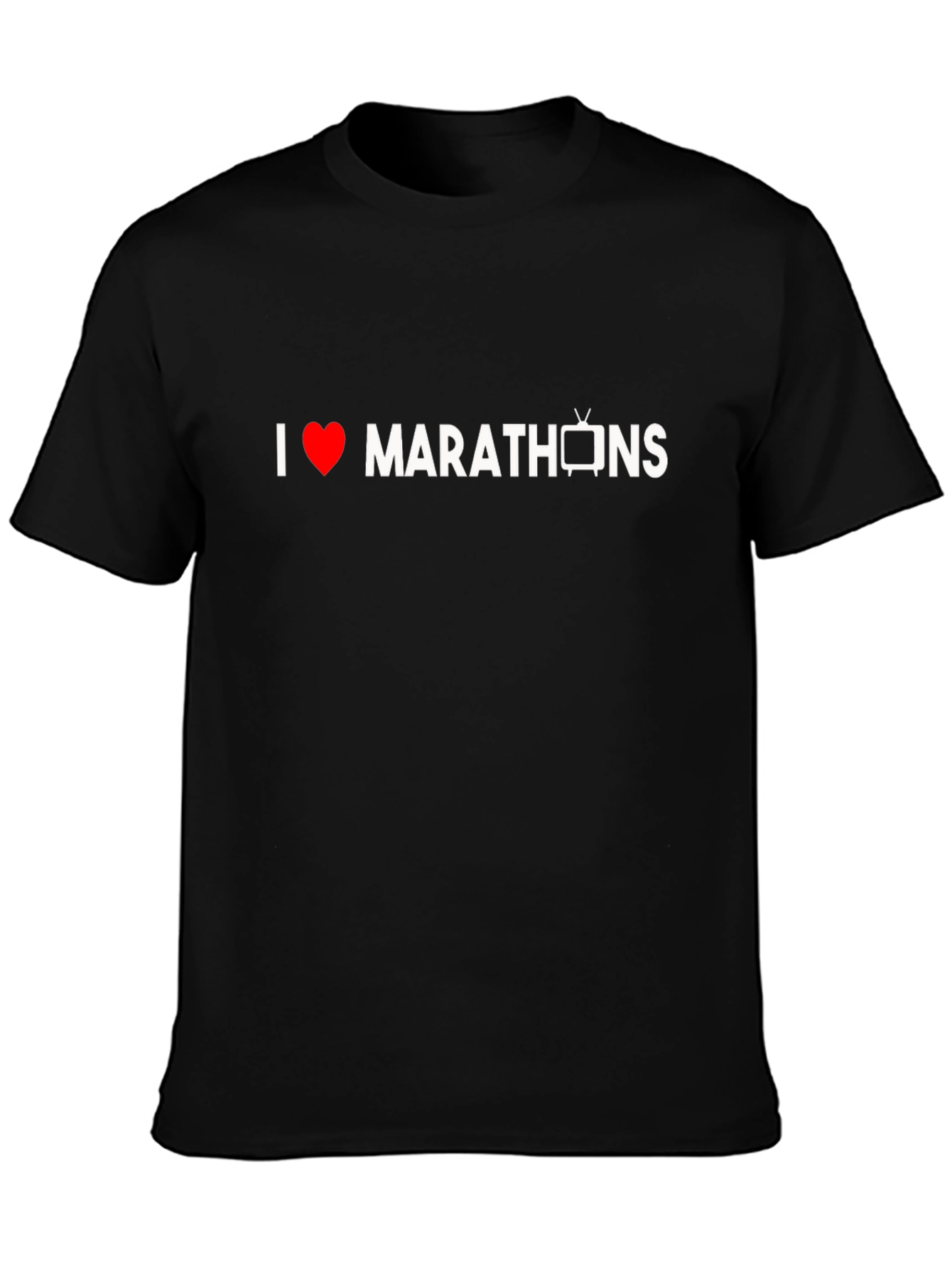 I Heart TV Marathons Black Graphic Tee