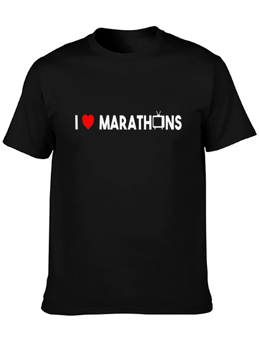 I Heart TV Marathons Black Graphic Tee