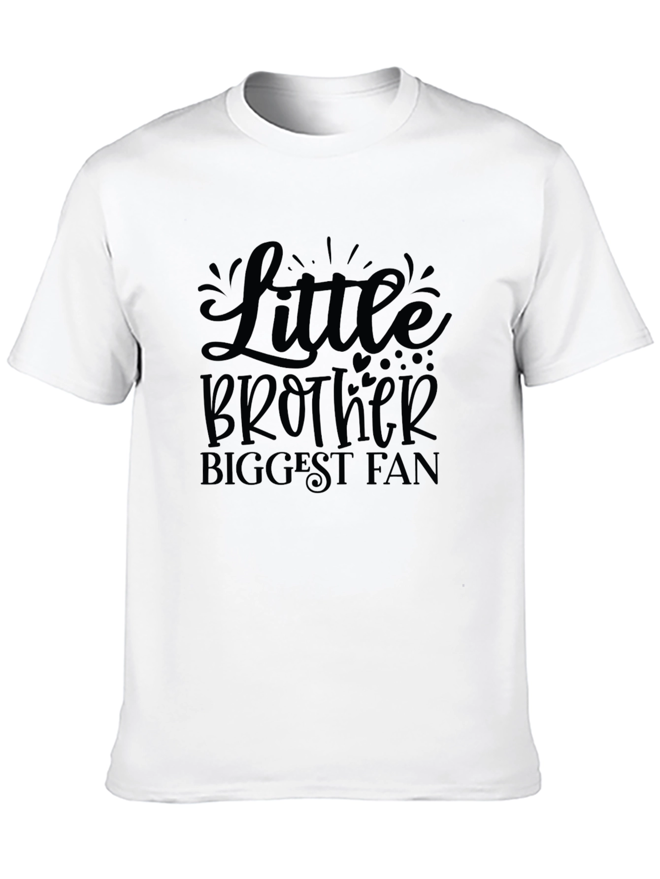 Little Brother Biggest Fan Black T-Shirt