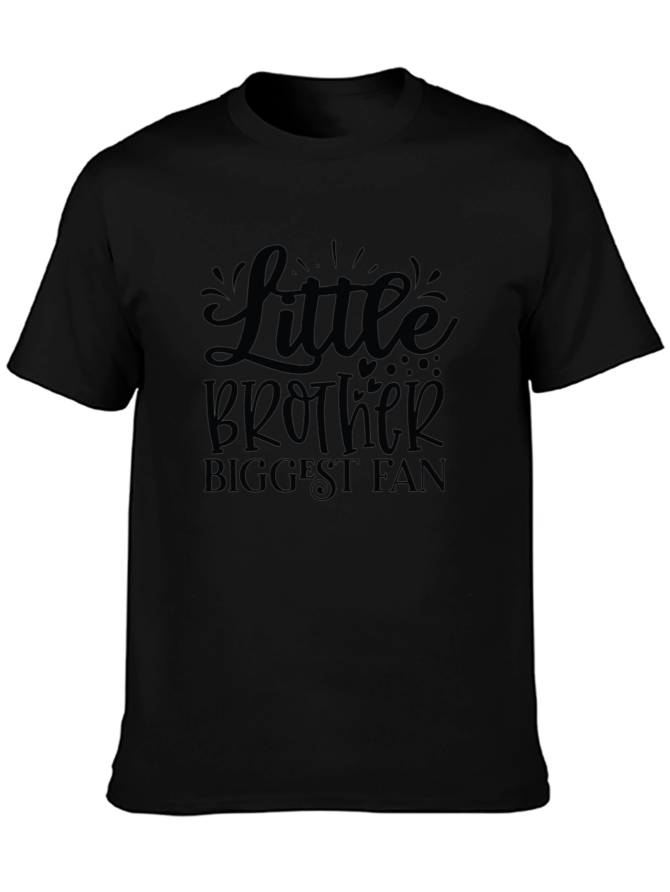 Little Brother Biggest Fan Black T-Shirt