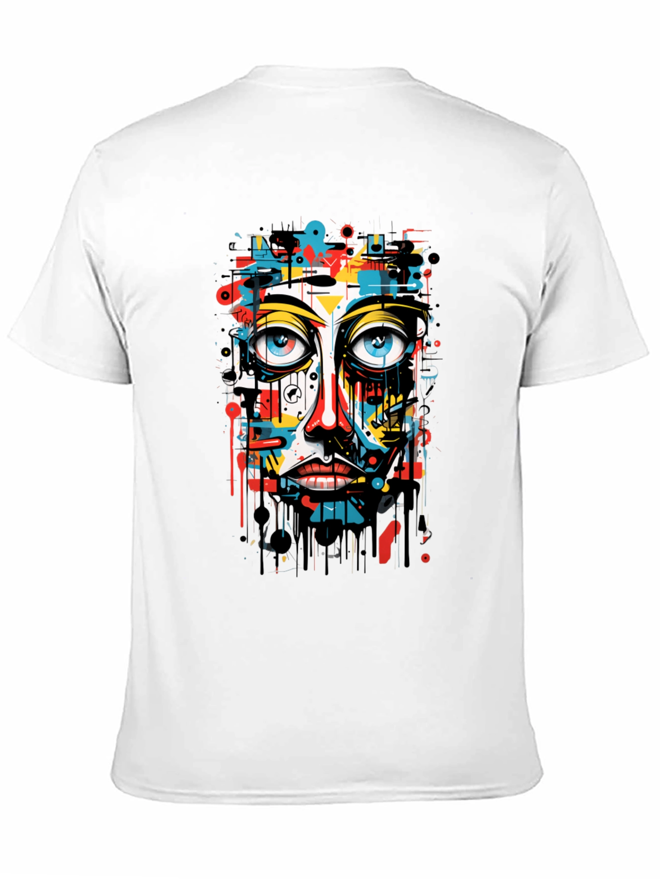 Abstract Face Graphic Black T-Shirt