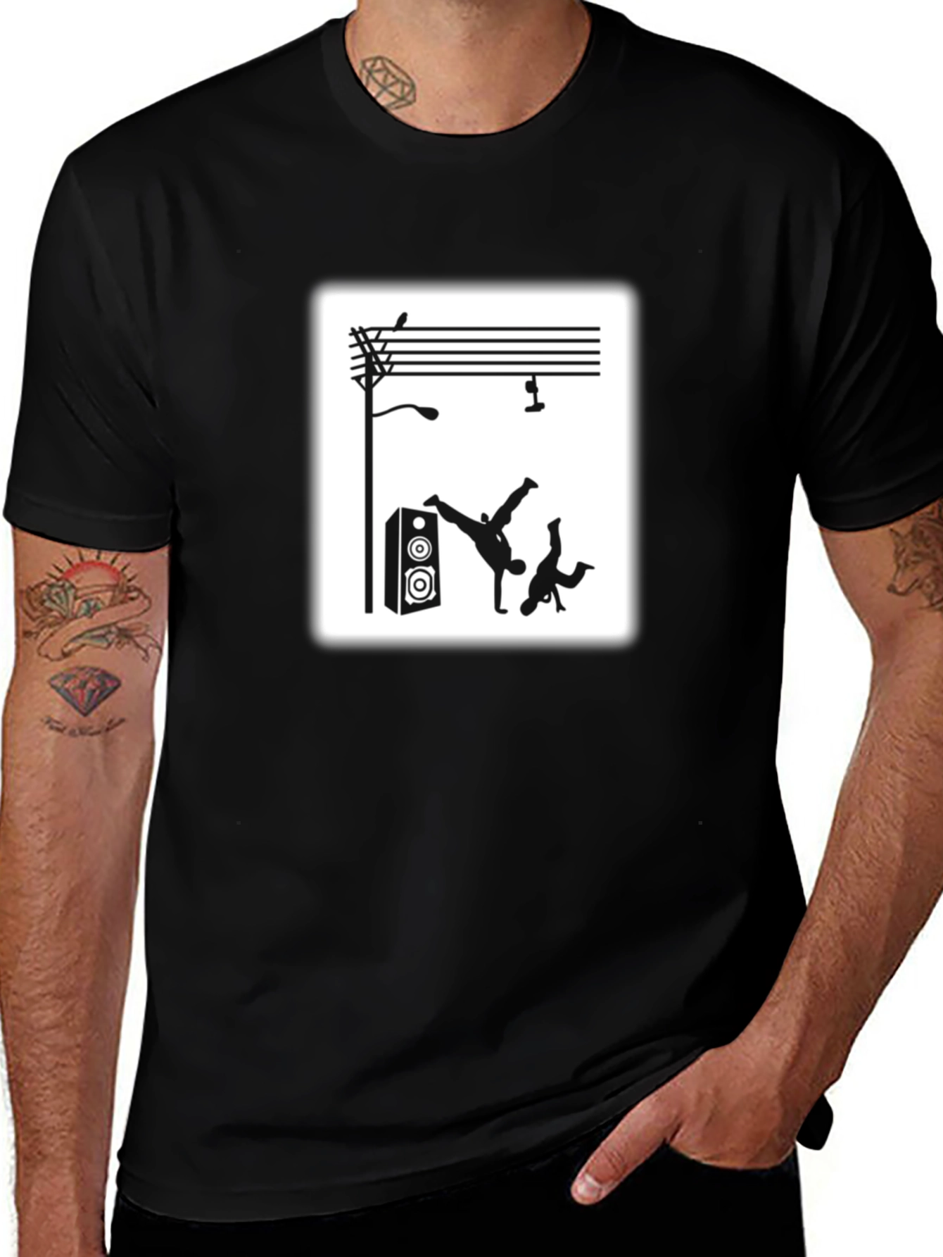 Street Dance Graphic Tee - Black Cotton T-Shirt