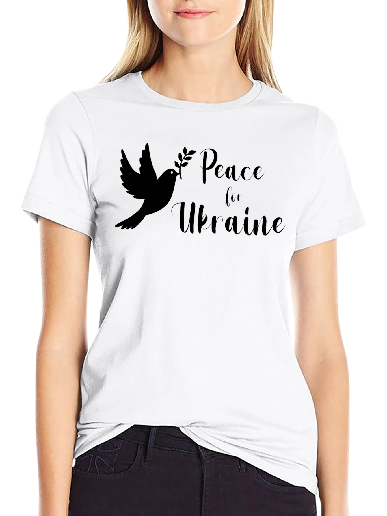 Peace for Ukraine Dove Graphic T-Shirt