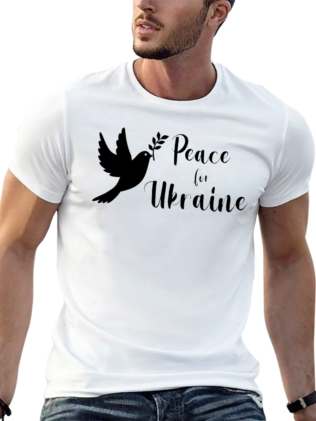 Peace for Ukraine Dove Graphic T-Shirt
