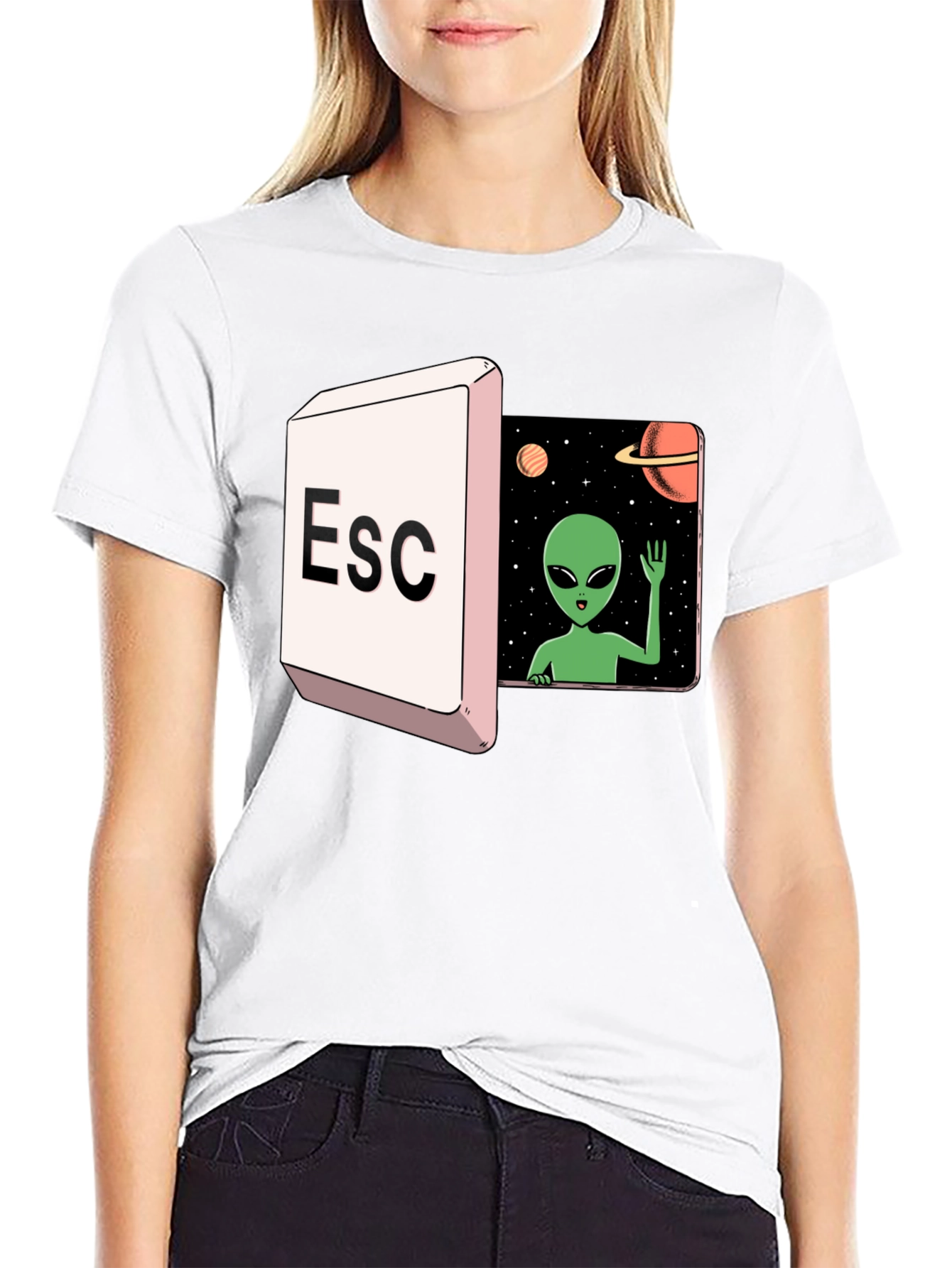 Escape to Space Alien Graphic Tee