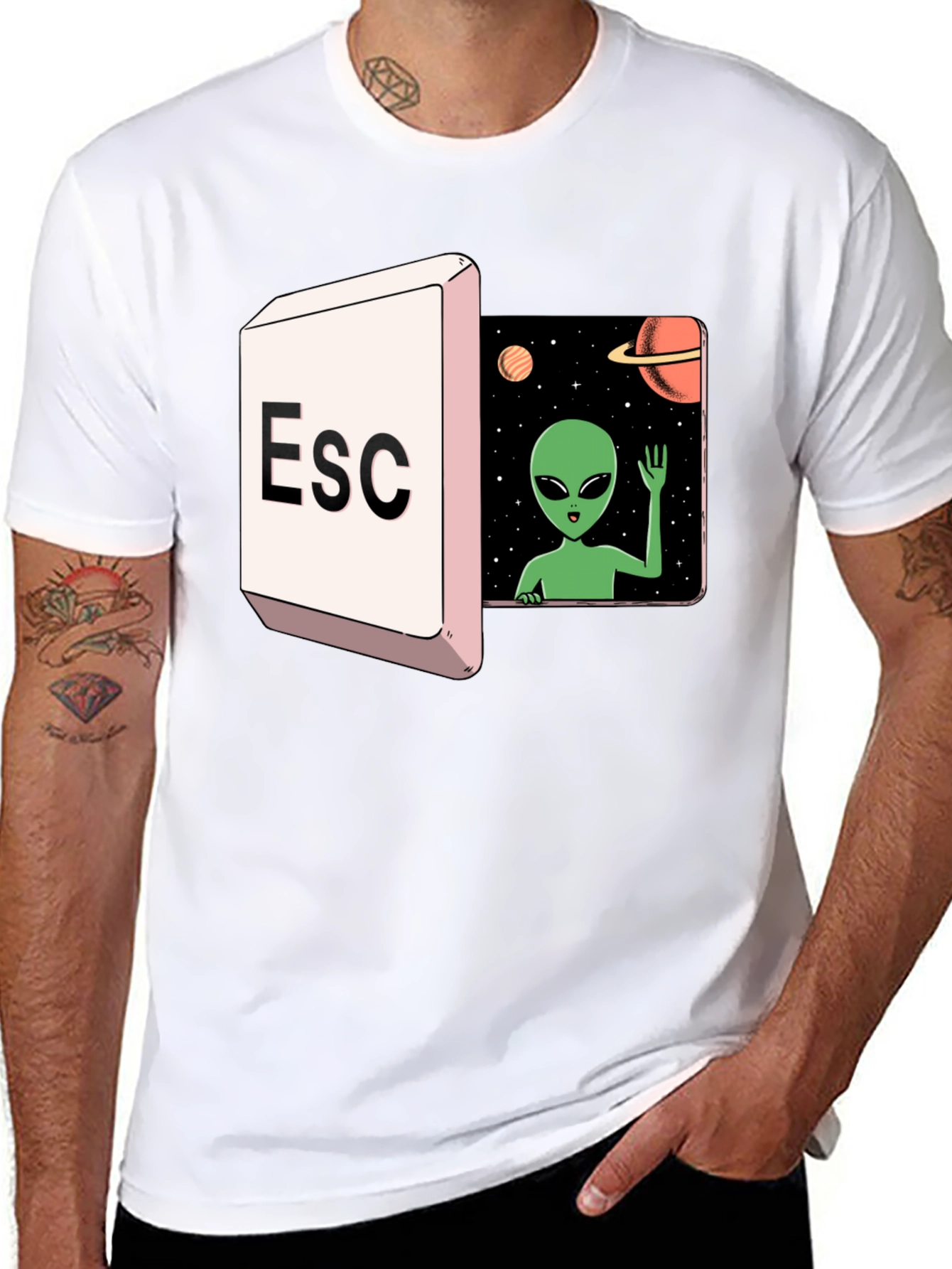 Escape to Space Alien Graphic Tee