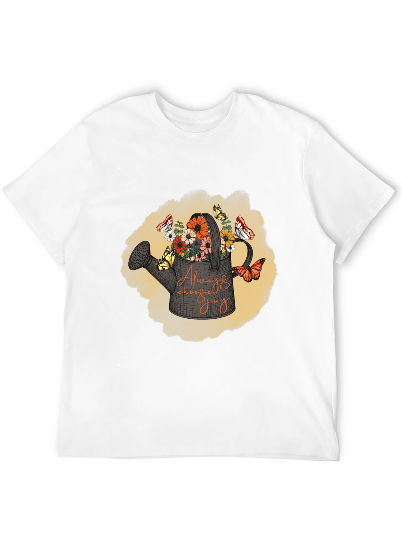 Always Choose Joy T-Shirt Floral Watering Can Design
