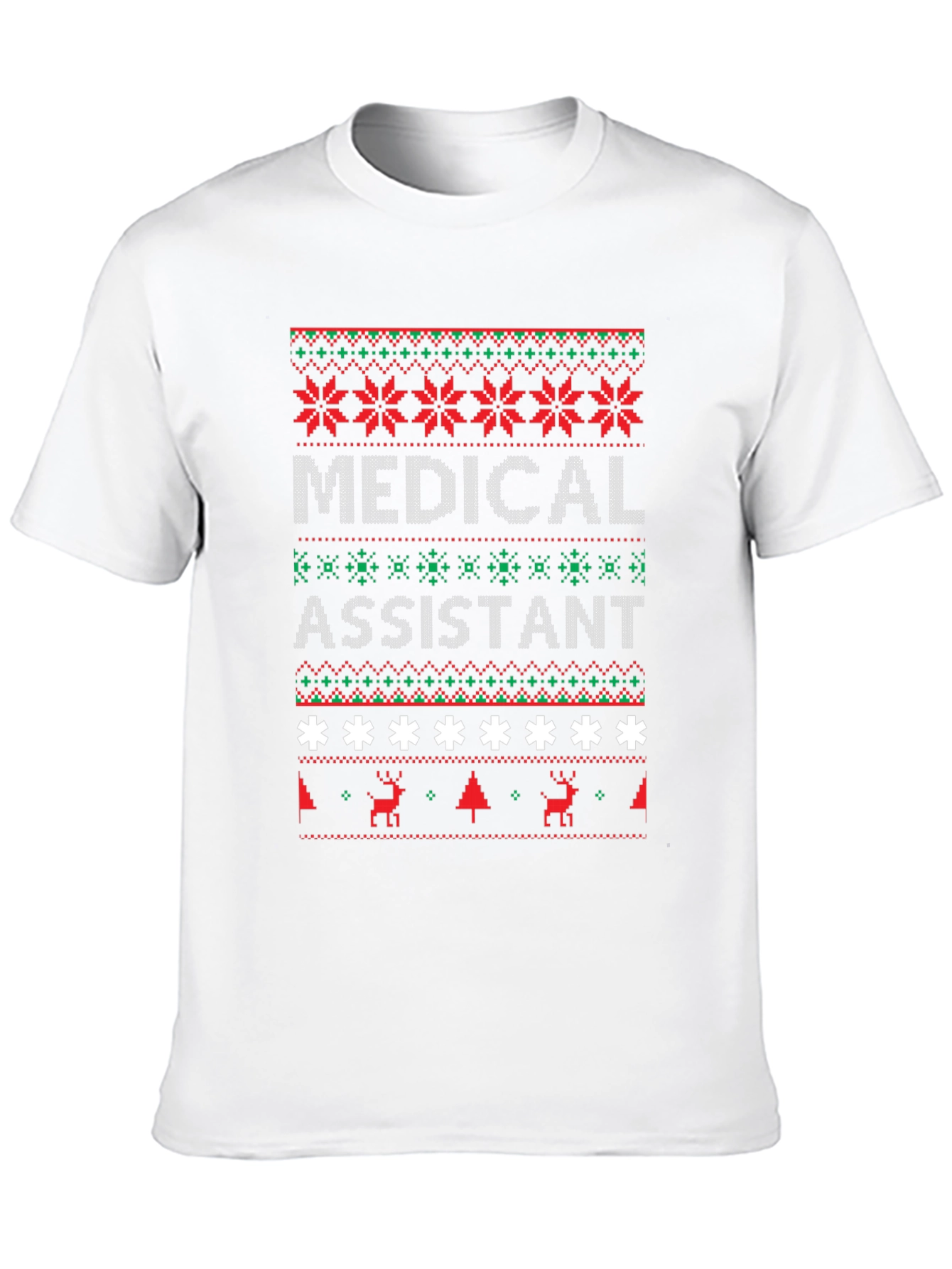 Medical Assistant Ugly Christmas Sweater Style T-Shirt