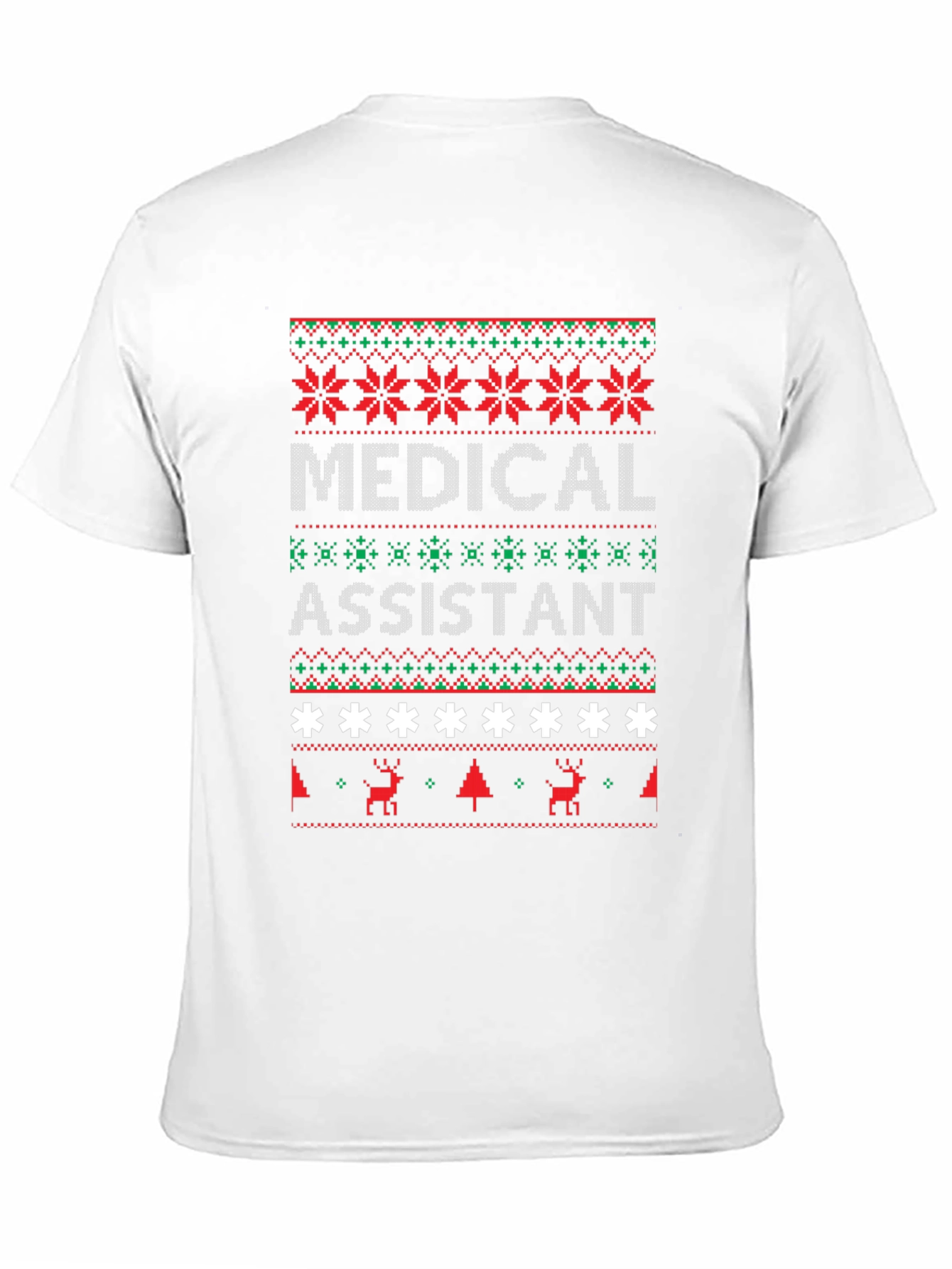 Medical Assistant Ugly Christmas Sweater Style T-Shirt