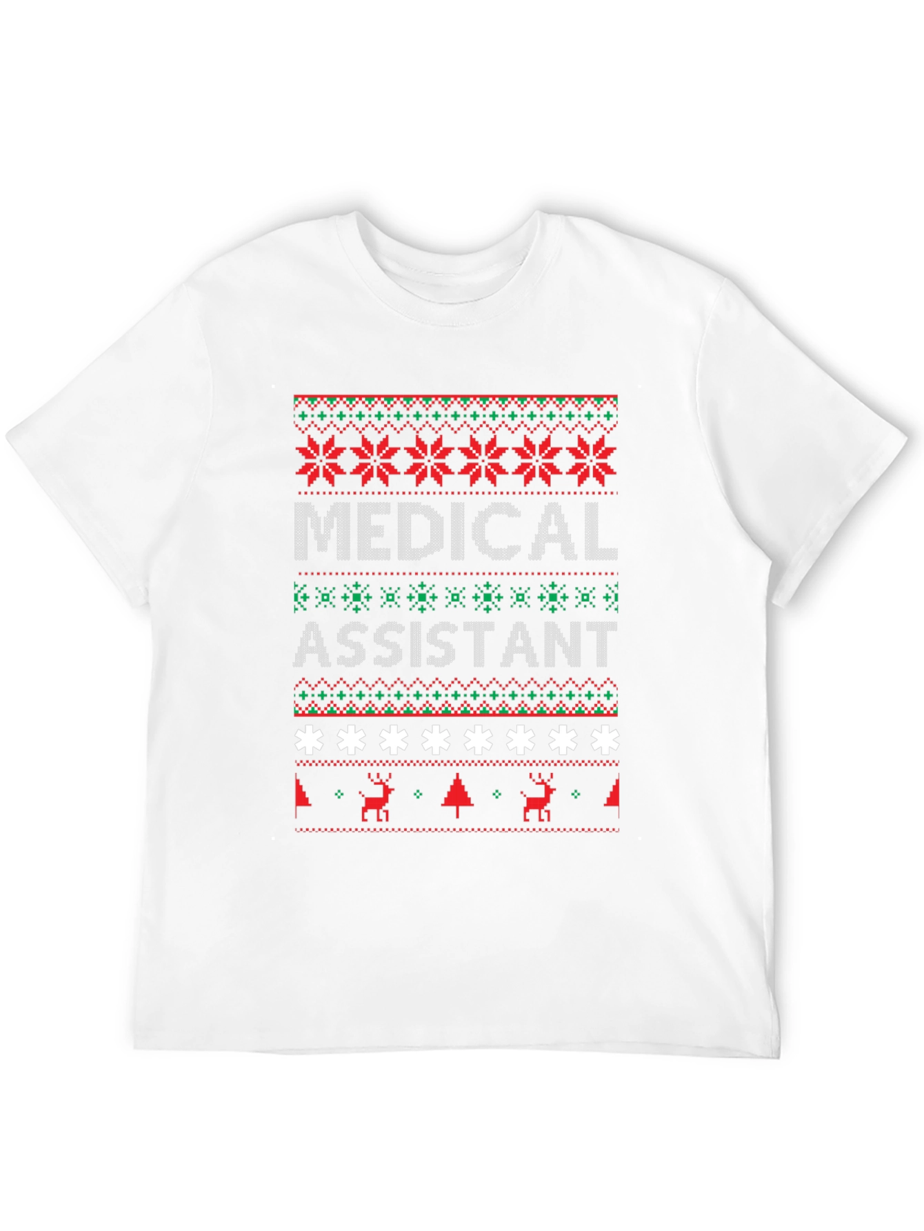 Medical Assistant Ugly Christmas Sweater Style T-Shirt