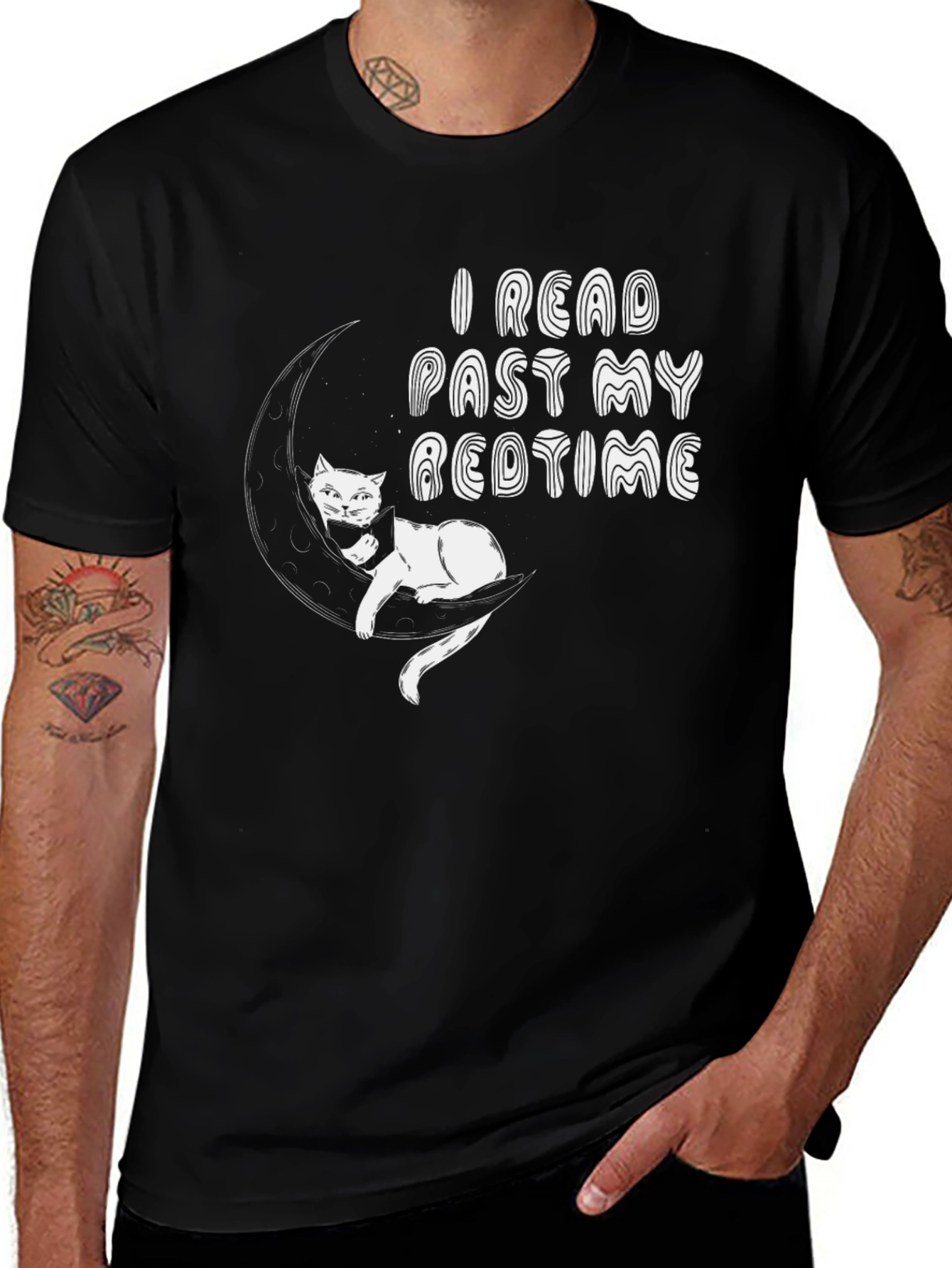 I Read Past My Bedtime Black T-Shirt