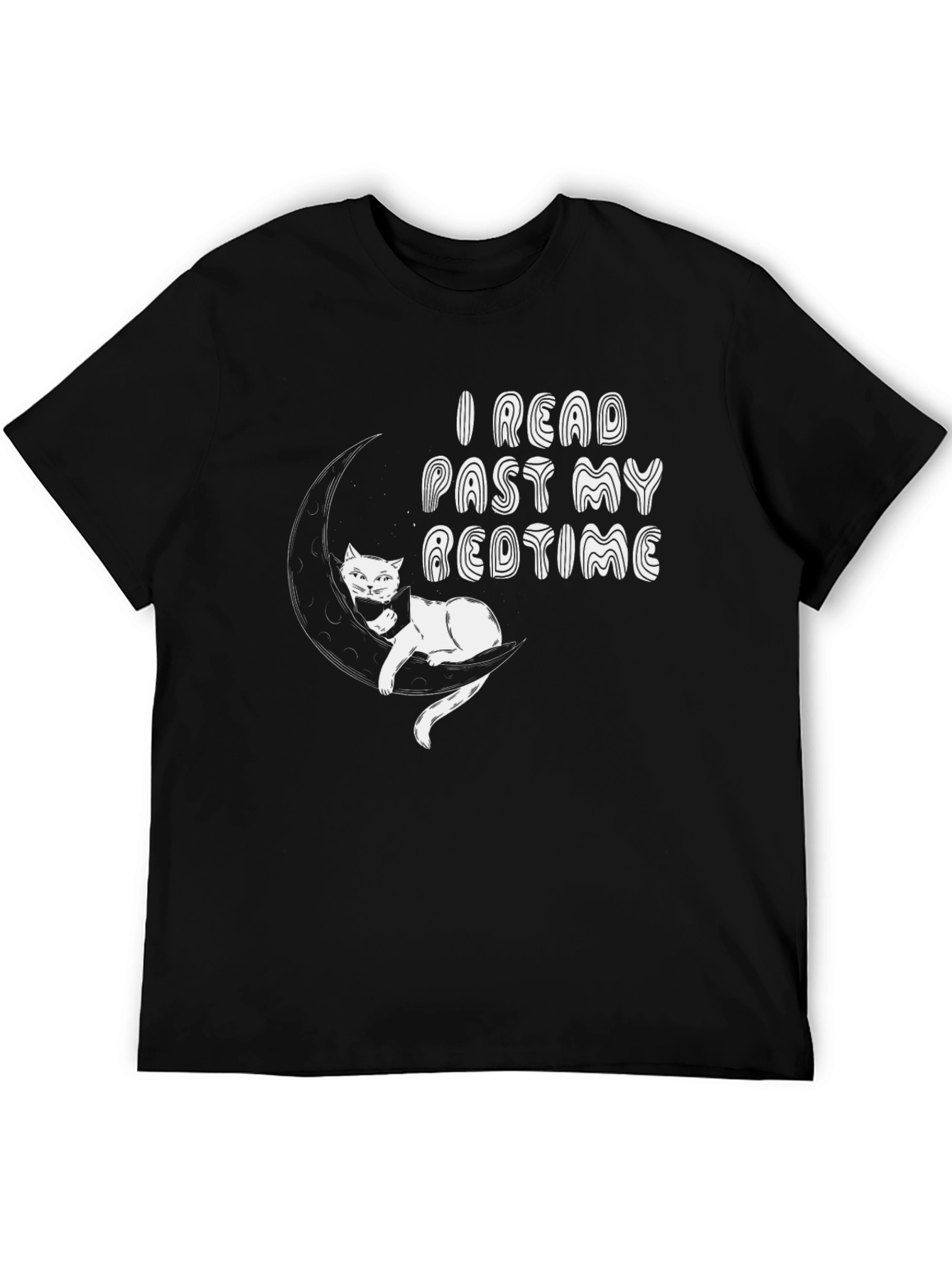 I Read Past My Bedtime Black T-Shirt