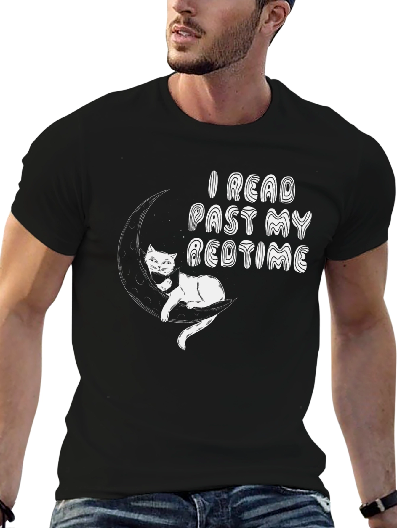 I Read Past My Bedtime Black T-Shirt