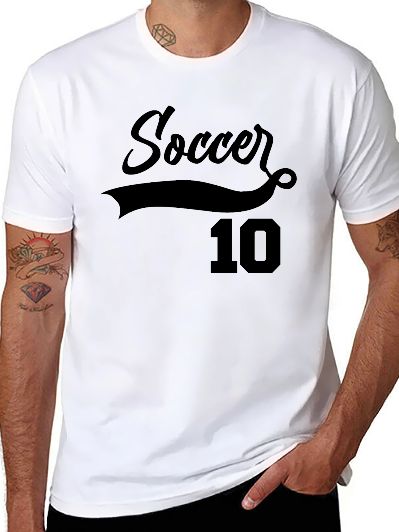 Soccer Number 10 Black T-Shirt