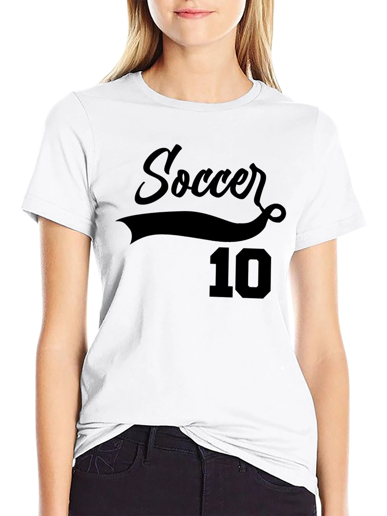Soccer Number 10 Black T-Shirt