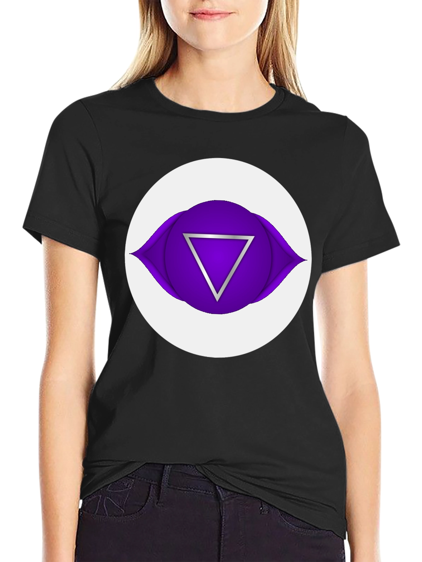 Third Eye Chakra Graphic Tee - Black Cotton T-Shirt