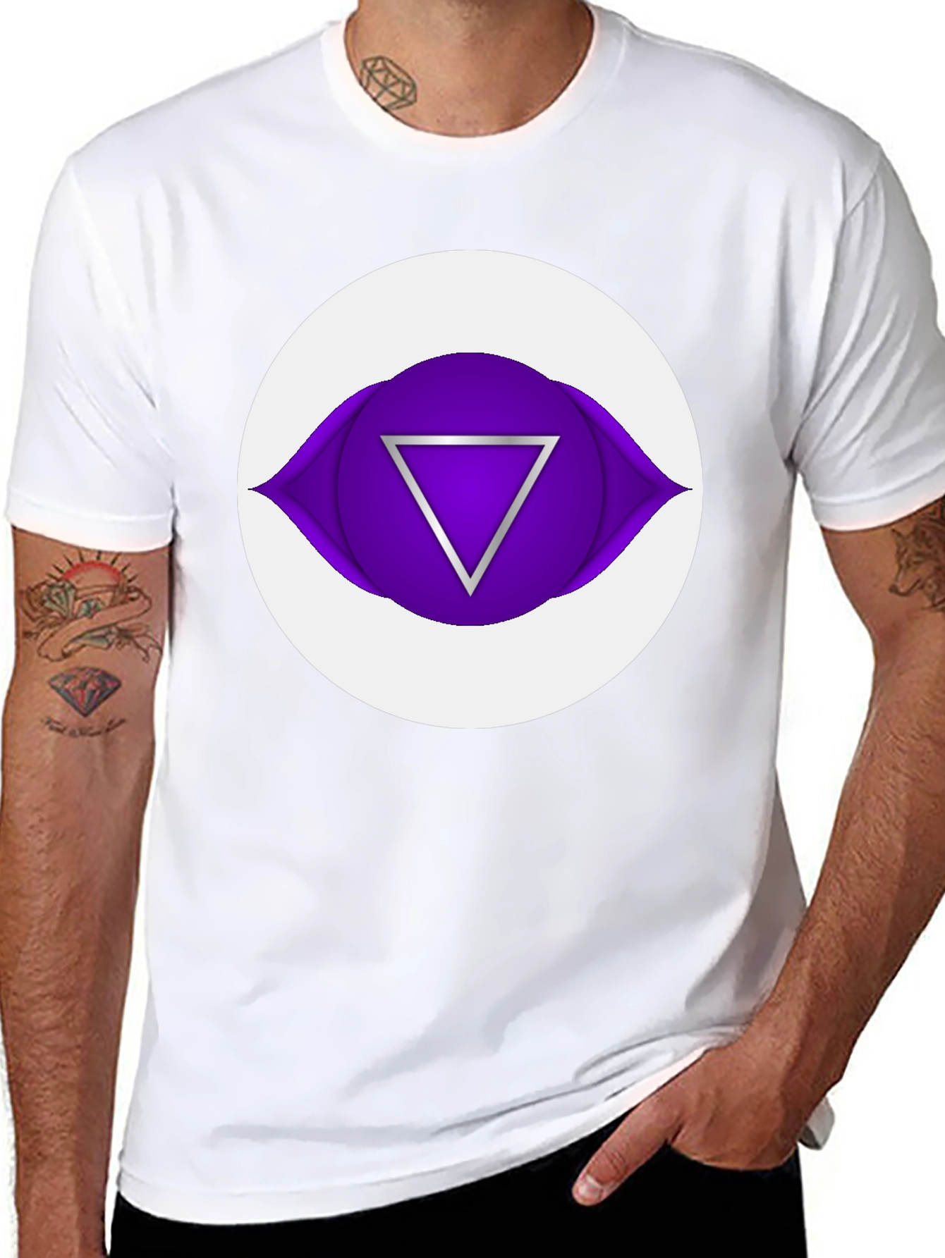Third Eye Chakra Graphic Tee - Black Cotton T-Shirt