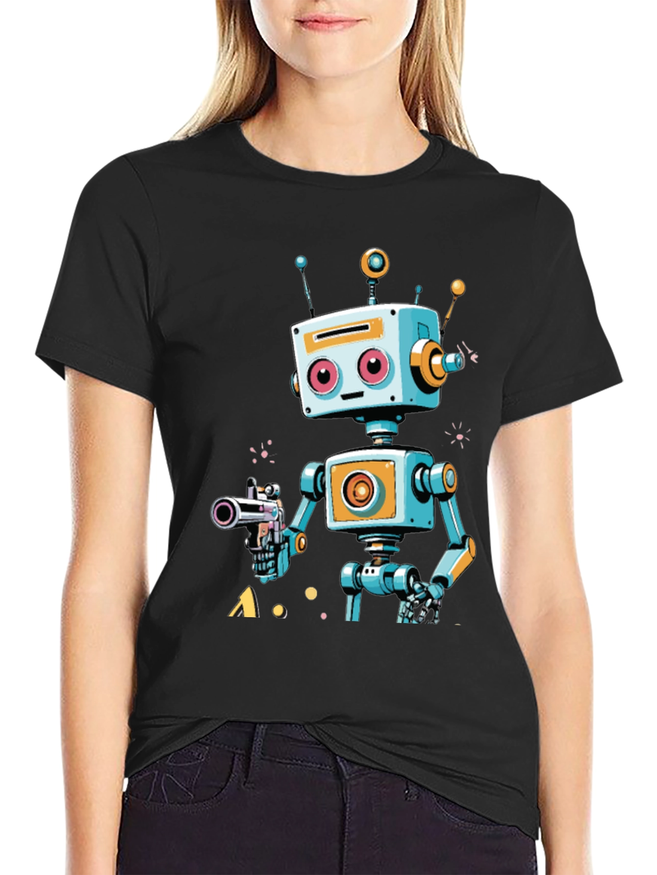 Retro Robot Graphic Tee - Sci-Fi Style Shirt