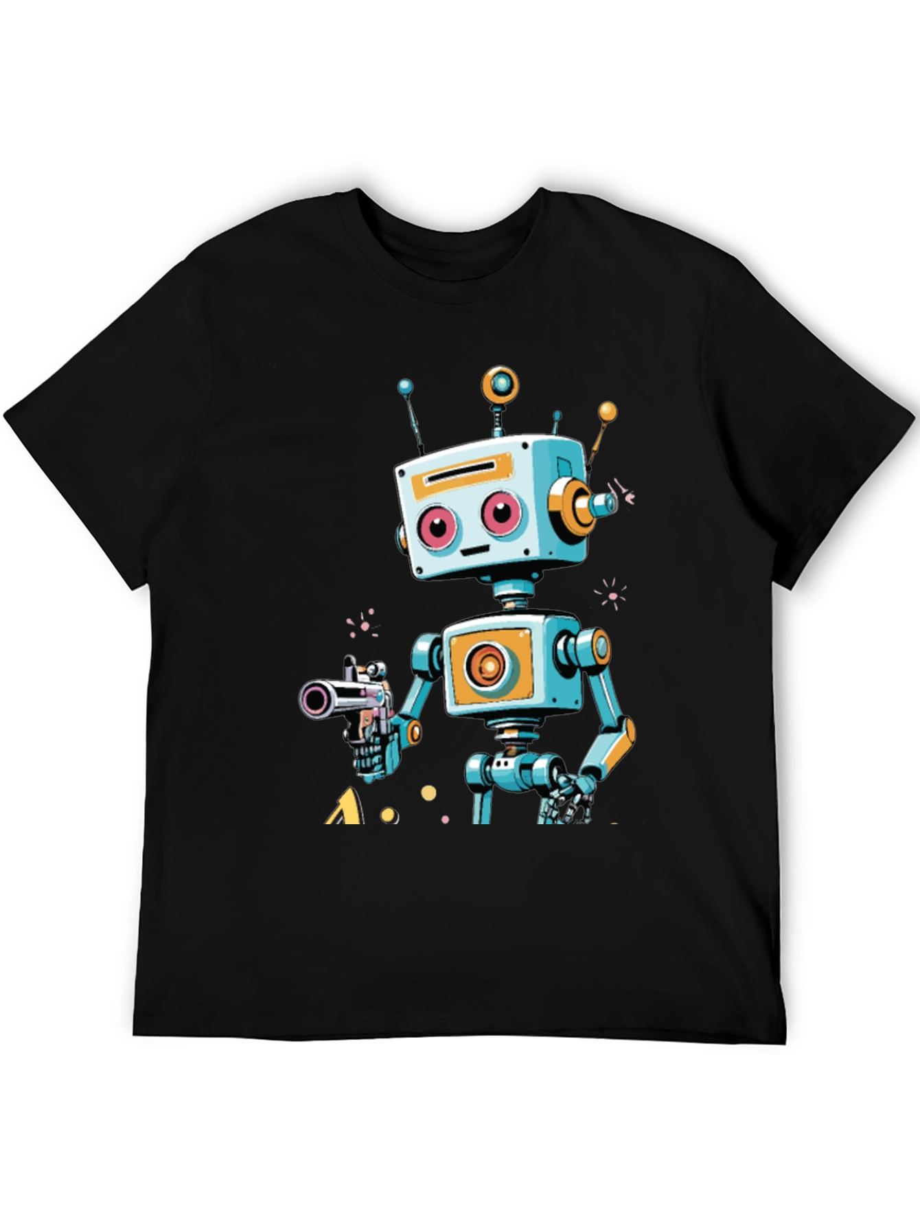 Retro Robot Graphic Tee - Sci-Fi Style Shirt
